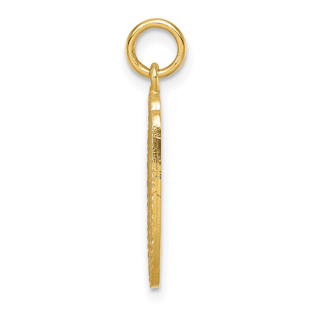 Gold Polished Hamsa Hand Pendant Model-14LIPD98Y - Charlie & Co. Jewelry