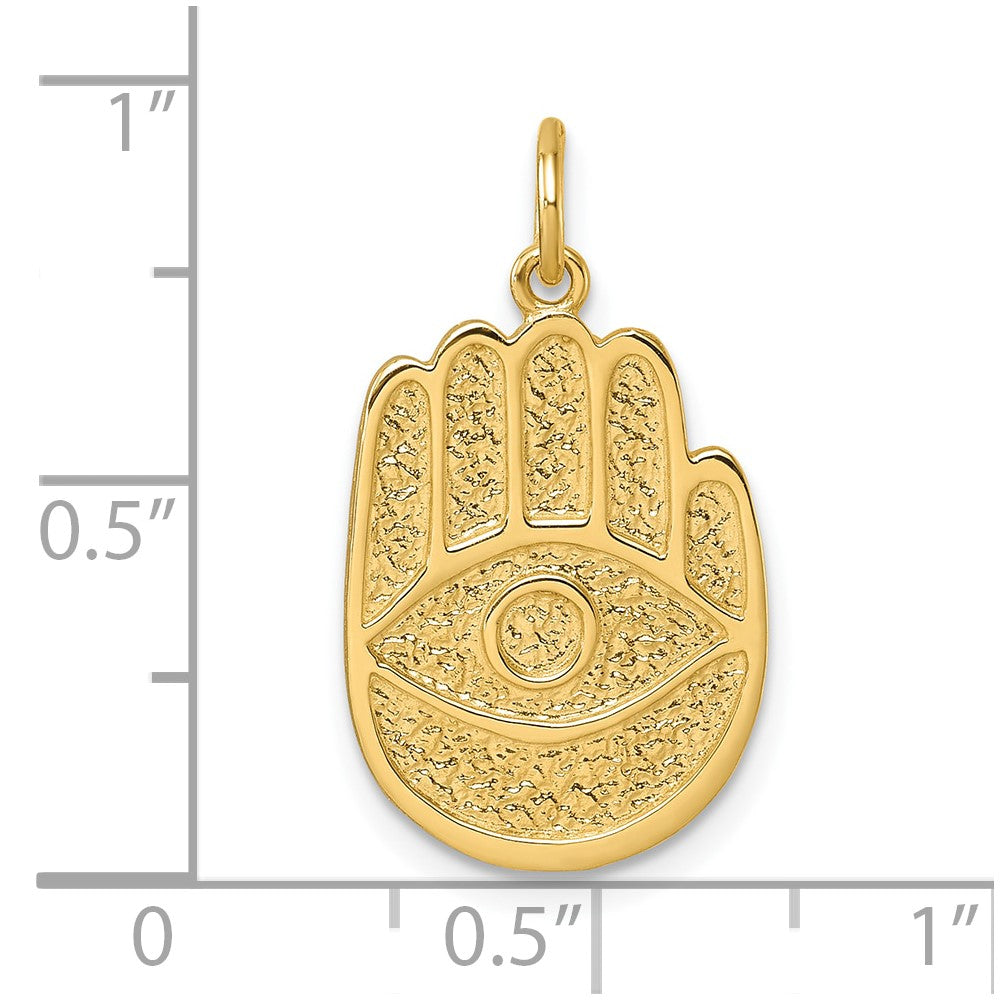 14K Gold Polished Hamsa Hand Pendant - Charlie & Co. Jewelry