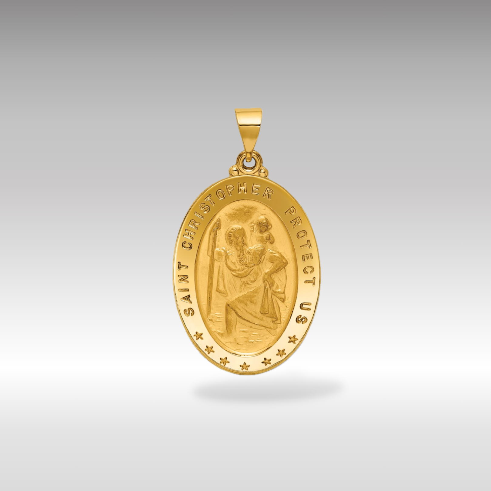 18K Gold Saint Christopher Medal Charm - Charlie & Co. Jewelry