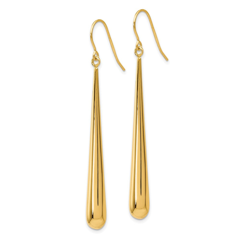 Gold Leslie's 14K Polished Shepherd Hook Earrings - Model 42Q - Charlie & Co. Jewelry