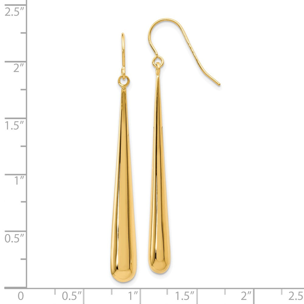 Gold Leslie's 14K Polished Shepherd Hook Earrings - Model 42Q - Charlie & Co. Jewelry