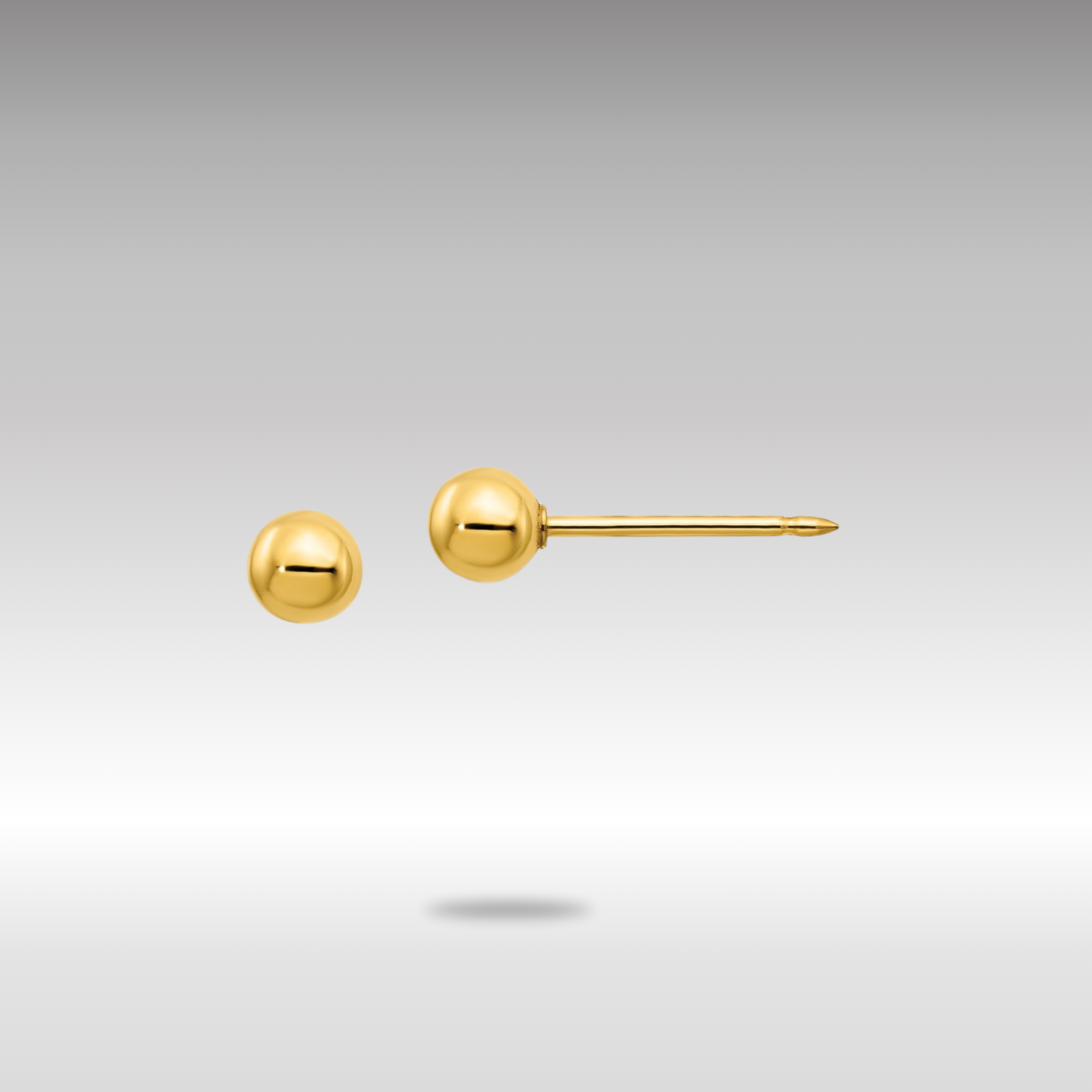 Gold Inverness 14k 4mm Ball/Long Post Earrings - Model 69E - Charlie & Co. Jewelry