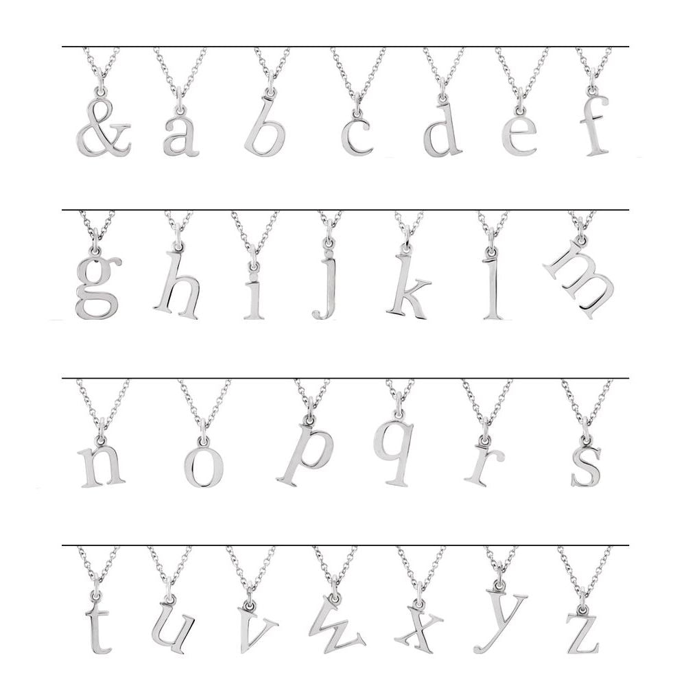 14K Gold Elegant Lowercase 'f' Initial Pendant Necklace-Gold Initial "f" Necklace Charm - Charlie & Co. Jewelry