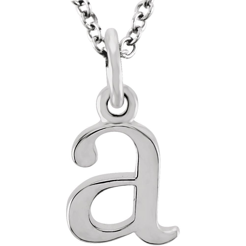 14K Gold Elegant Lowercase 'a' Initial Pendant Necklace-Gold Initial "a" Necklace Charm - Charlie & Co. Jewelry