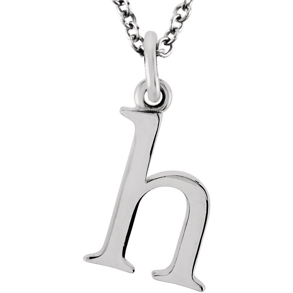 14K Gold Elegant Lowercase 'h' Initial Pendant Necklace-Gold Initial "h" Necklace Charm - Charlie & Co. Jewelry
