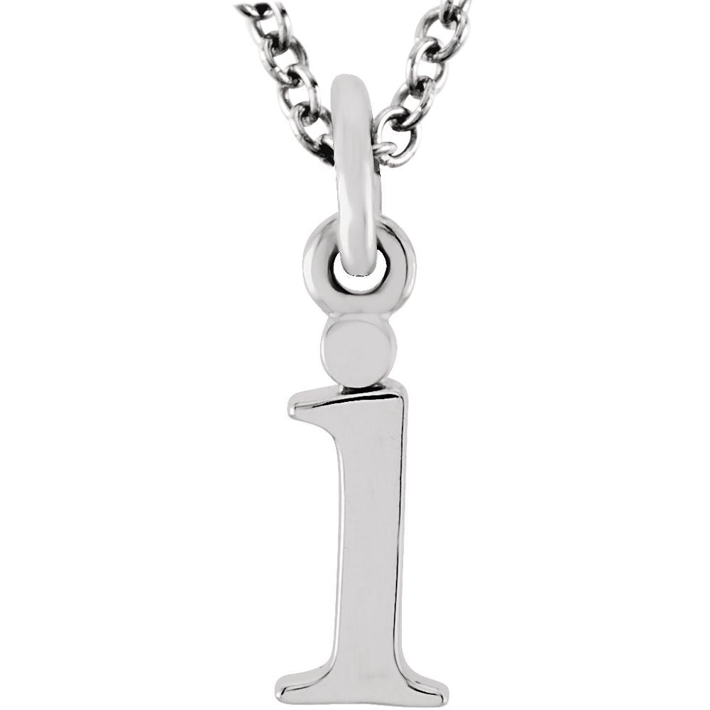 14K Gold Elegant Lowercase 'i' Initial Pendant Necklace-Gold Initial "i" Necklace Charm - Charlie & Co. Jewelry