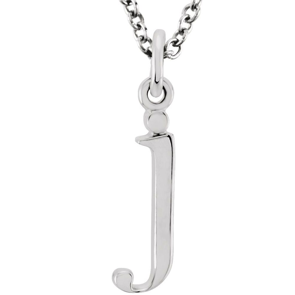 14K Gold Elegant Lowercase 'j' Initial Pendant Necklace-Gold Initial "j" Necklace Charm - Charlie & Co. Jewelry