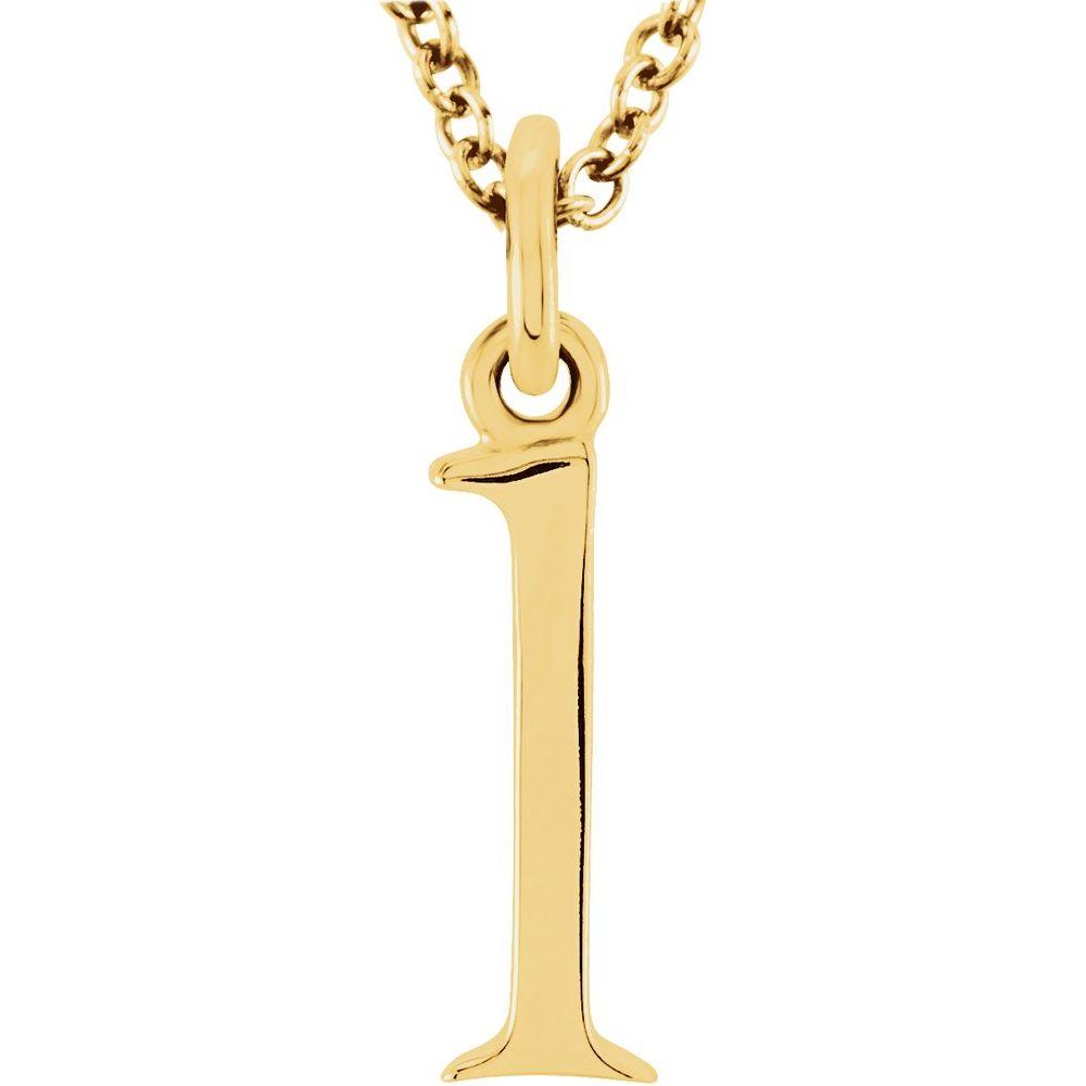 14K Gold Elegant Lowercase 'l' Initial Pendant Necklace-Gold Initial "l" Necklace Charm - Charlie & Co. Jewelry