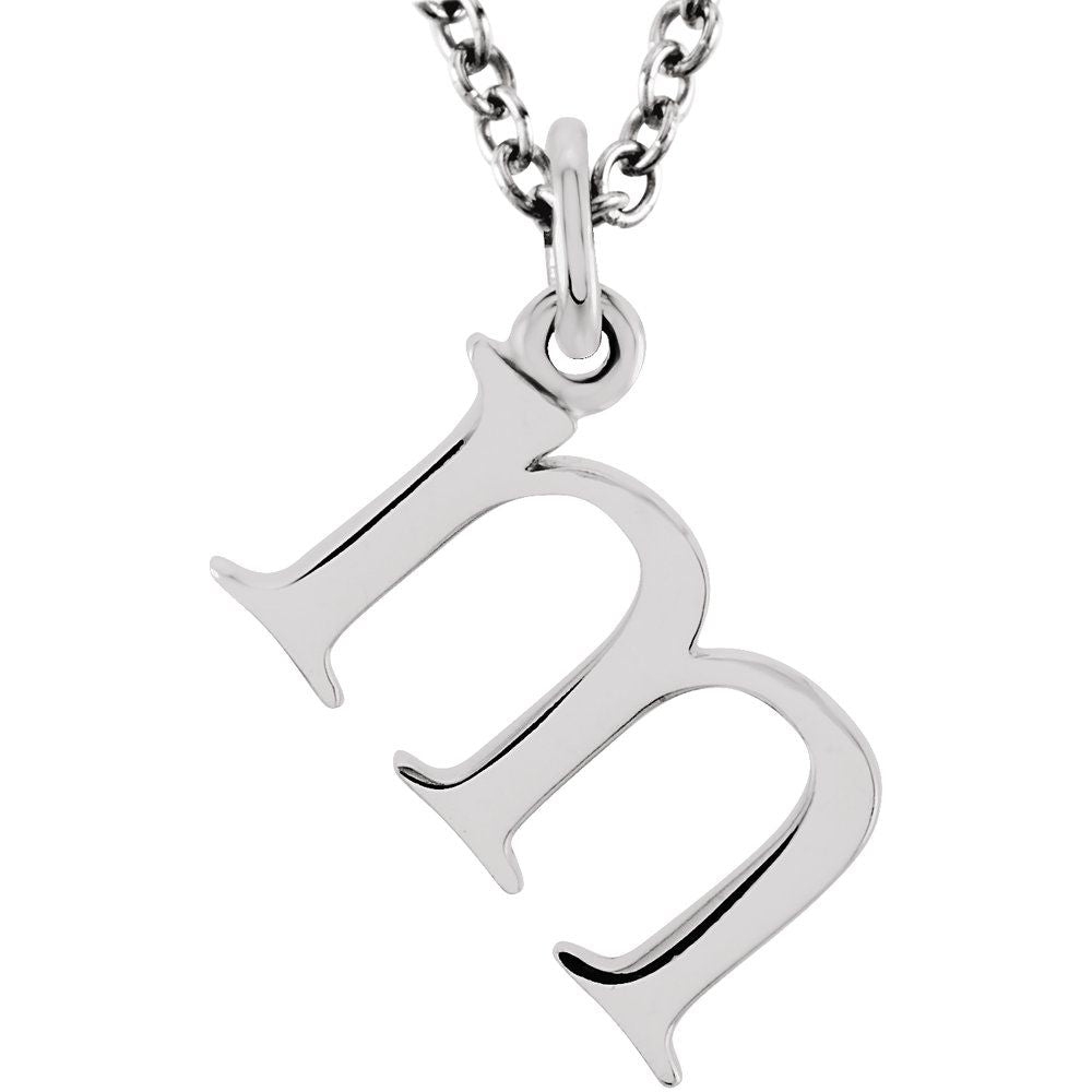 14K Gold Elegant Lowercase 'm' Initial Pendant Necklace-Gold Initial "m" Necklace Charm - Charlie & Co. Jewelry