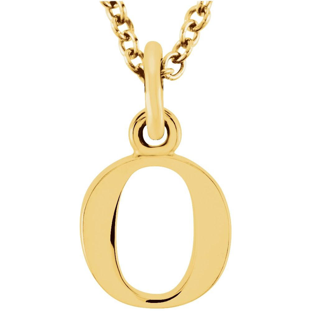 14K Gold Elegant Lowercase 'o' Initial Pendant Necklace-Gold Initial "o" Necklace Charm - Charlie & Co. Jewelry