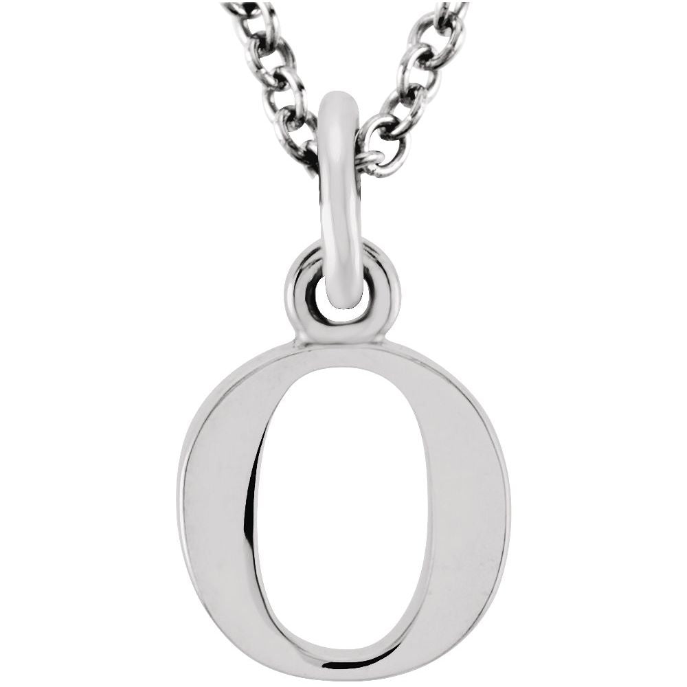 14K Gold Elegant Lowercase 'o' Initial Pendant Necklace-Gold Initial "o" Necklace Charm - Charlie & Co. Jewelry