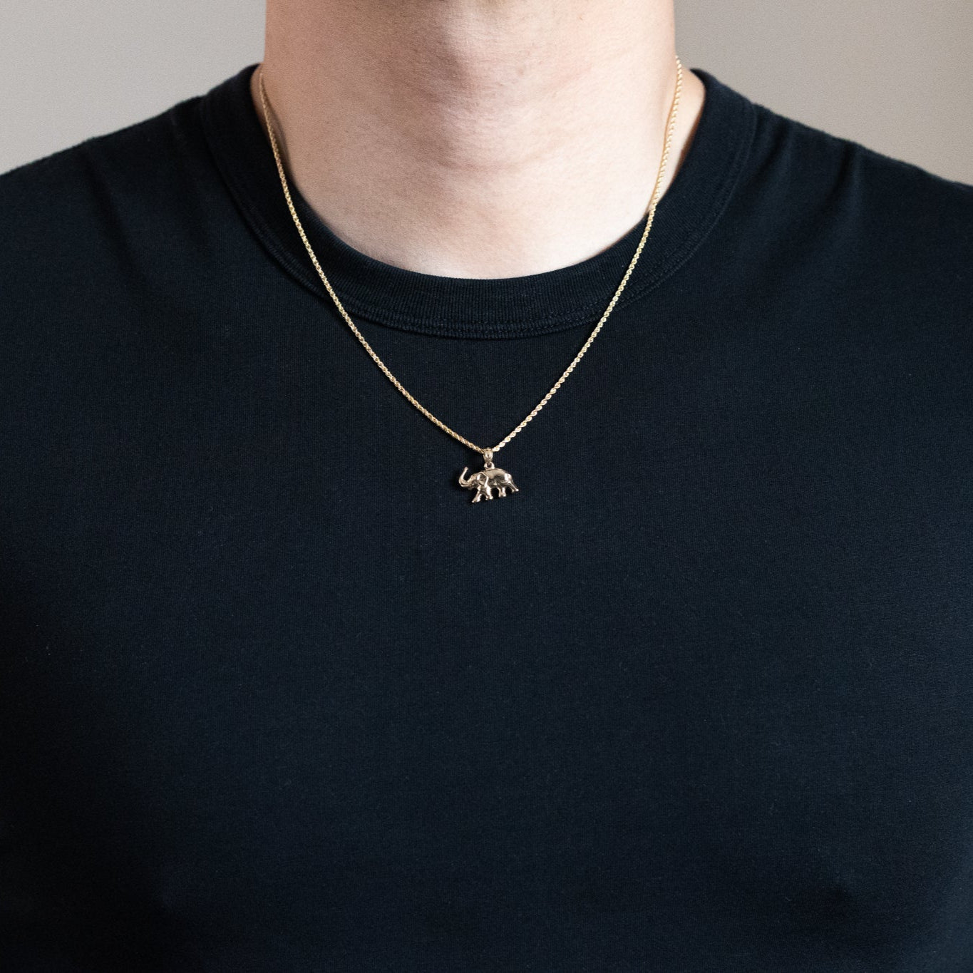 Gold 3D Elephant Pendant - Charlie & Co. Jewelry
