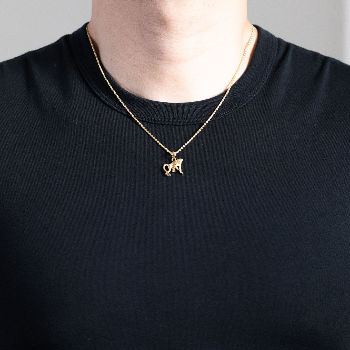 Gold Diamond-cut Monkey Pendant - Charlie & Co. Jewelry
