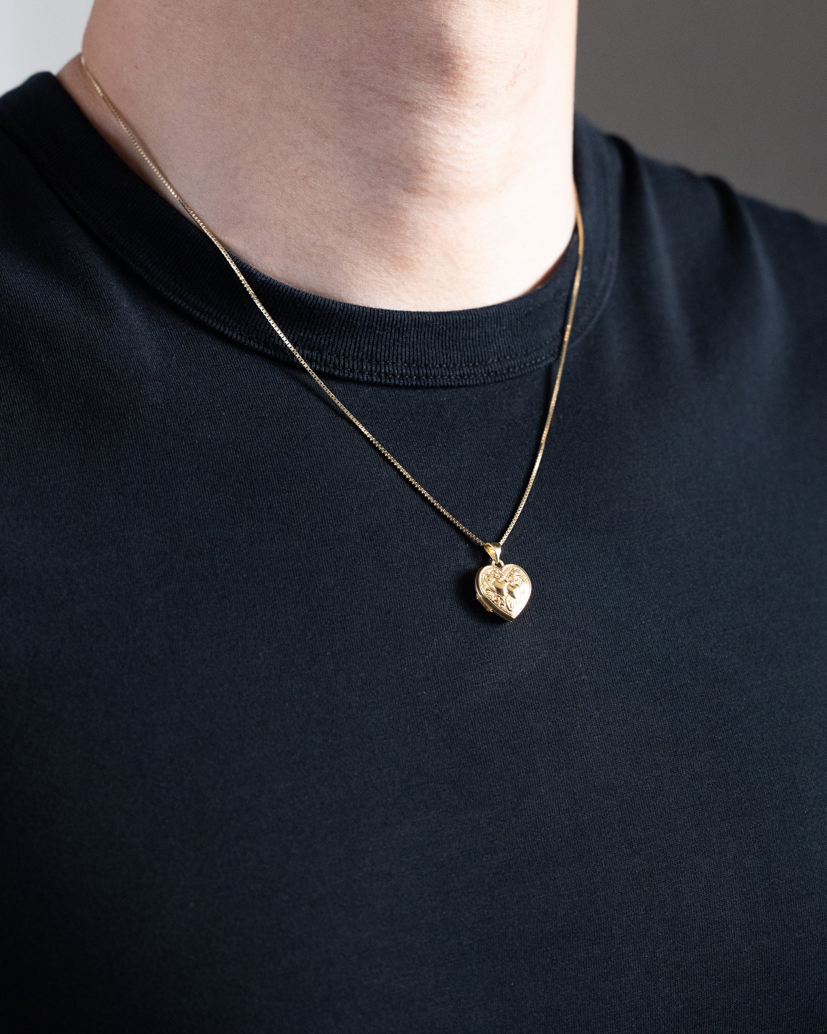 Gold Double Heart Locket Pendant - Model XL202 - Charlie & Co. Jewelry