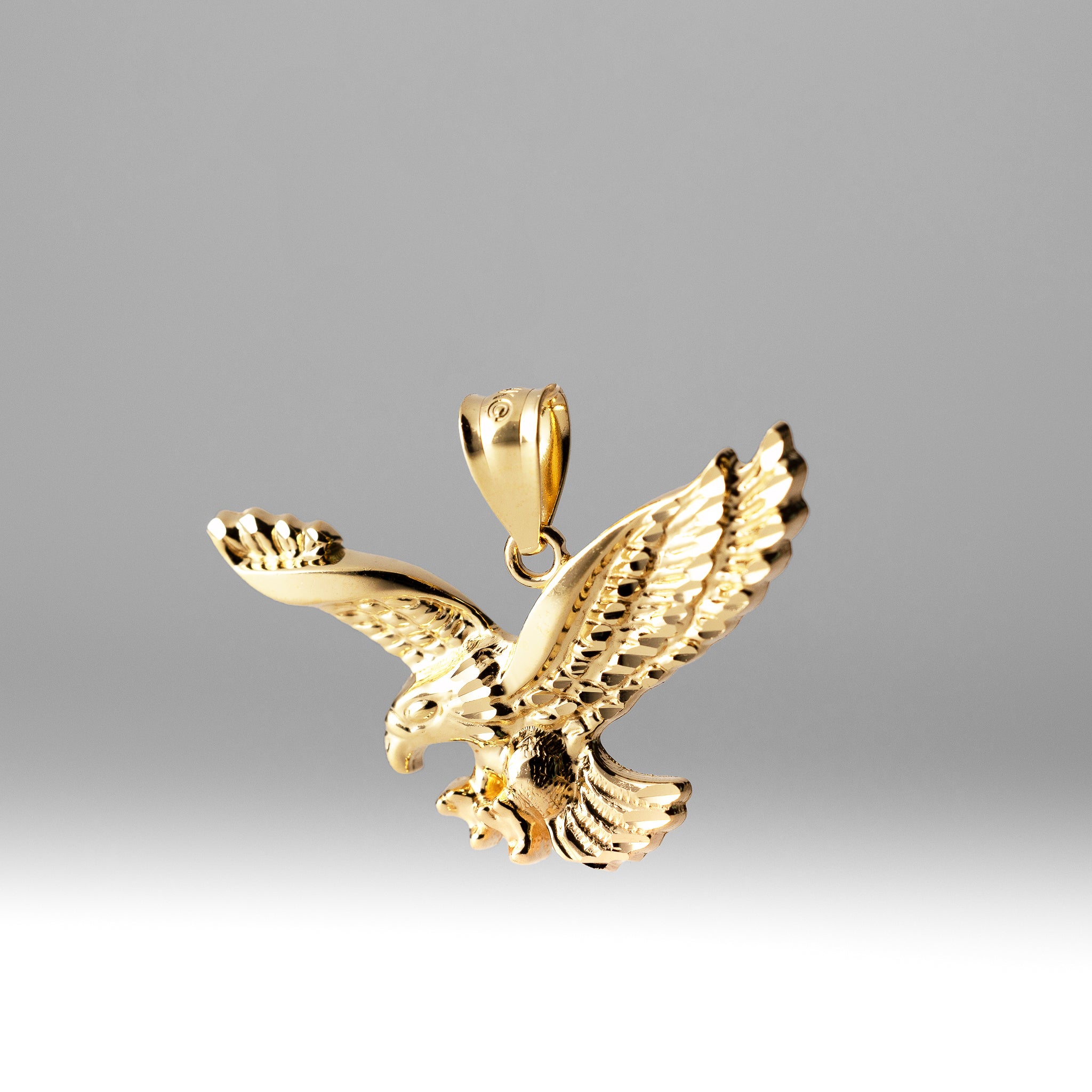 Gold Large Eagle Pendant - Charlie & Co. Jewelry