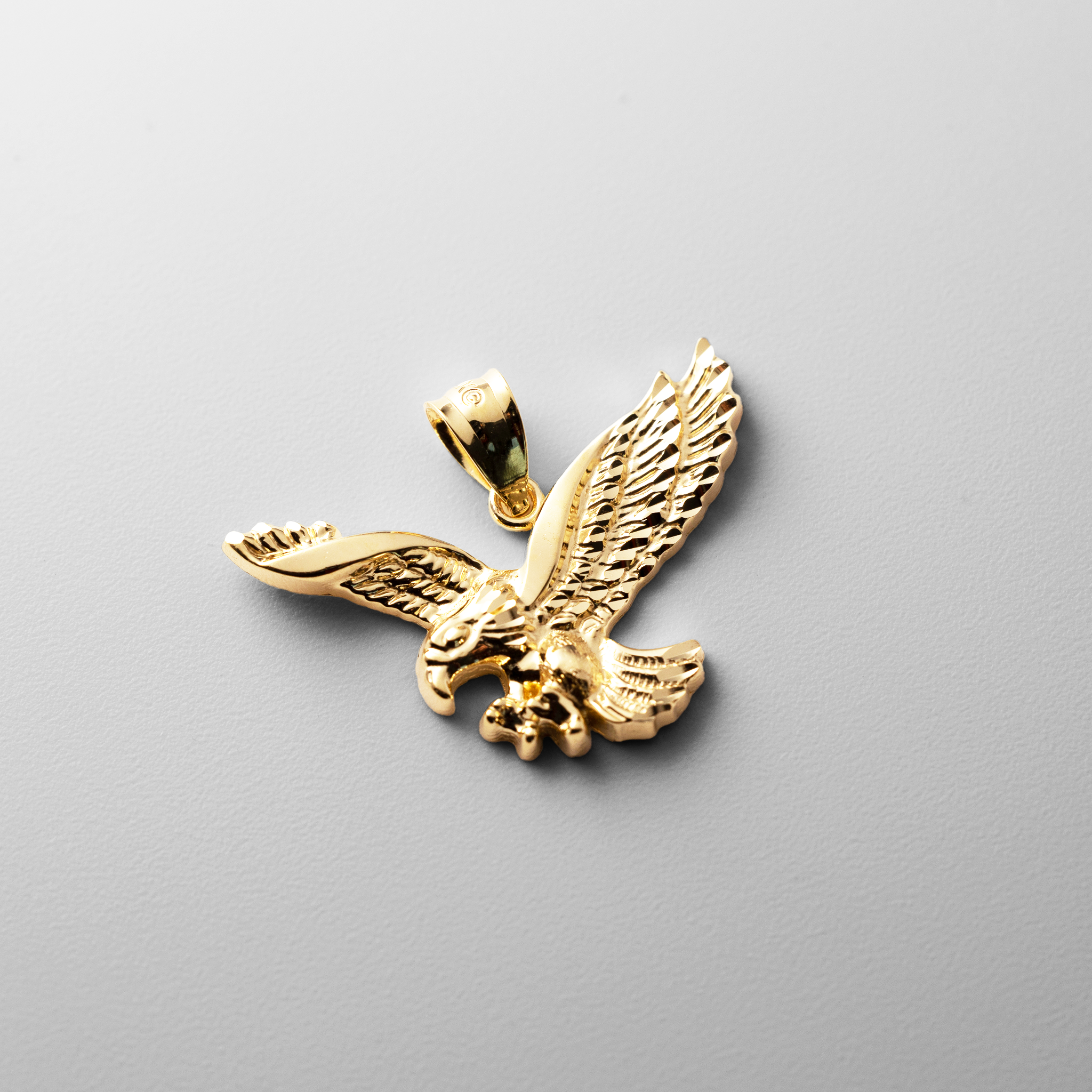 Gold Large Eagle Pendant - Charlie & Co. Jewelry