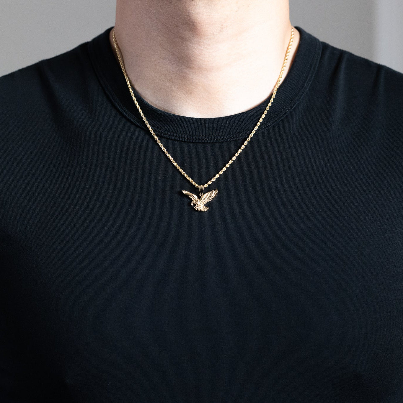 Gold Large Eagle Pendant - Charlie & Co. Jewelry