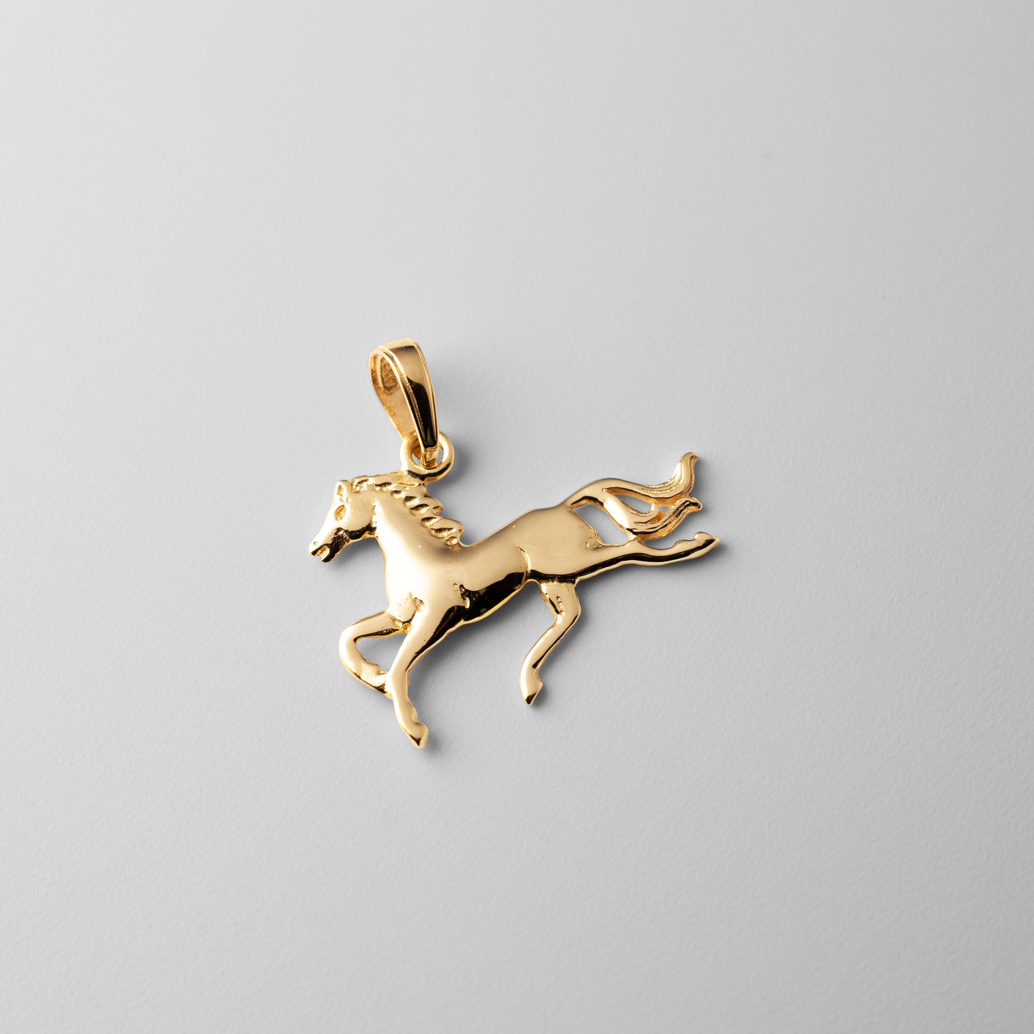 Gold Elegant Horse Pendant - Charlie & Co. Jewelry