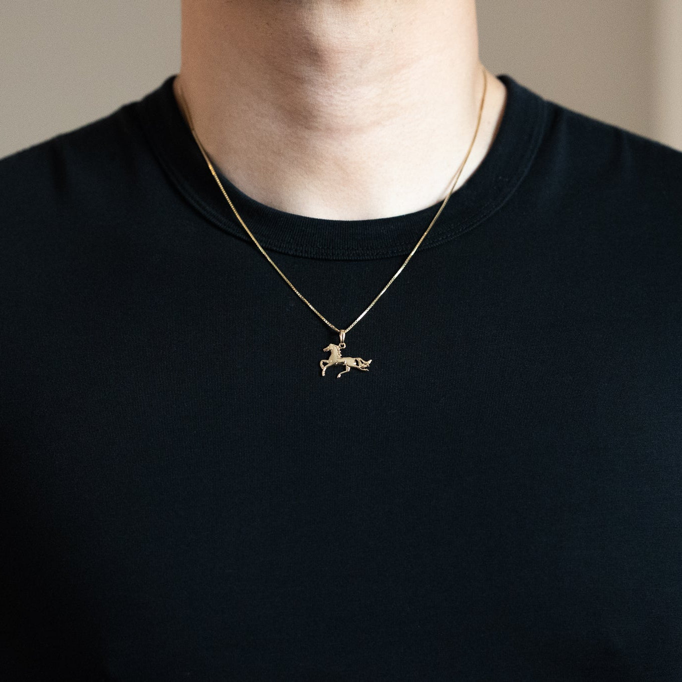 Gold Elegant Horse Pendant - Charlie & Co. Jewelry