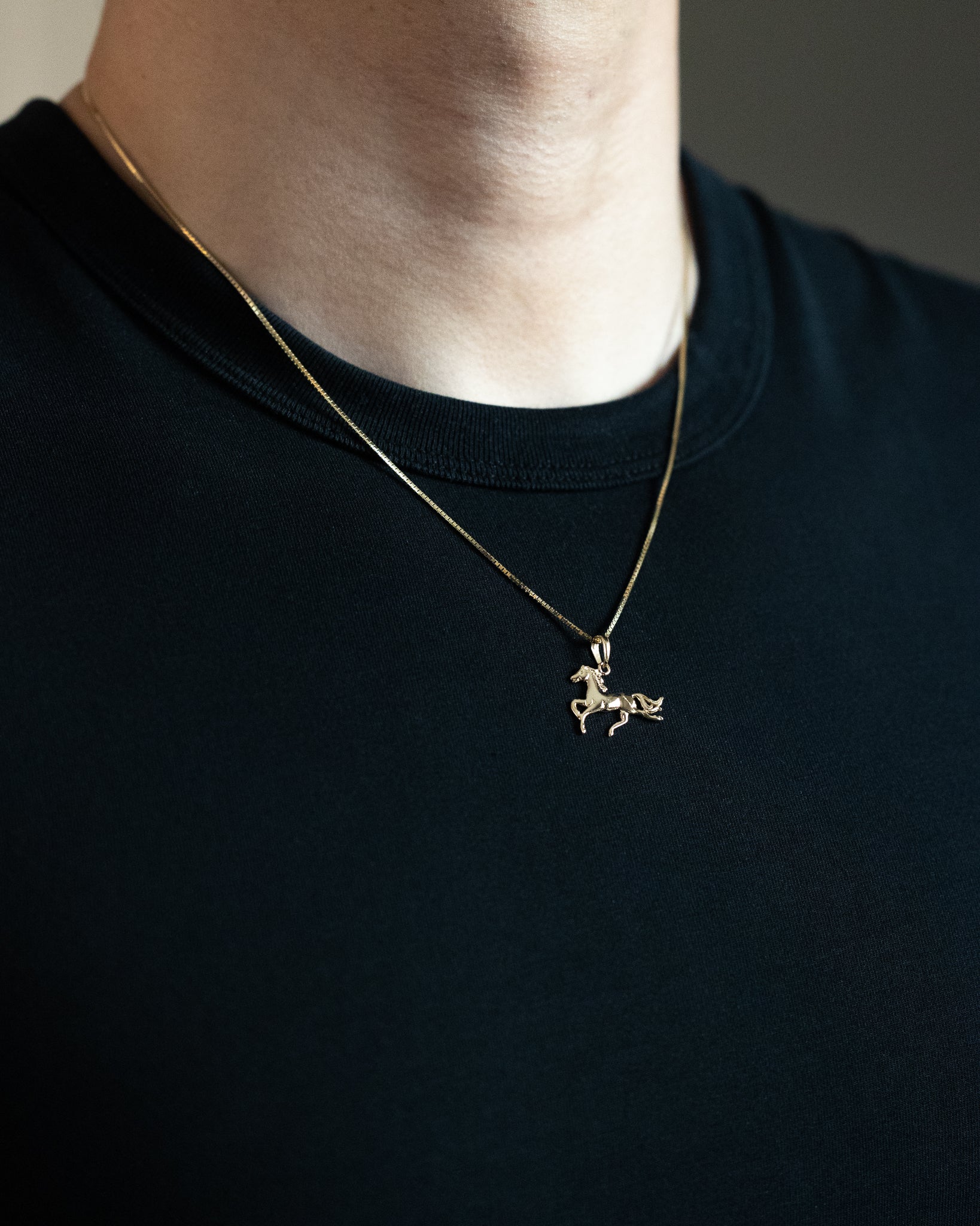 Gold Elegant Horse Pendant - Charlie & Co. Jewelry