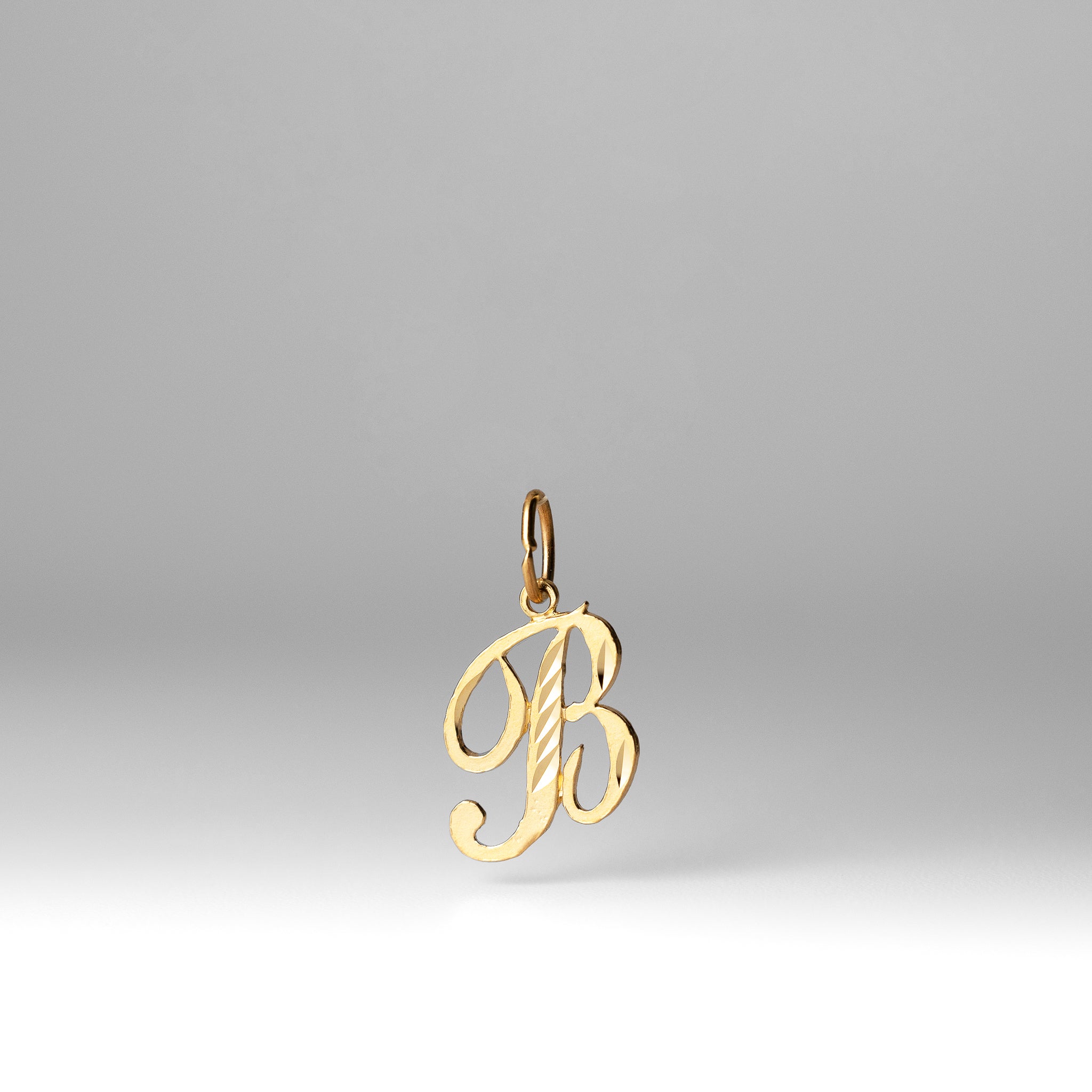 Gold Cursive Letter B Pendant | A-Z Pendants - Charlie & Co. Jewelry