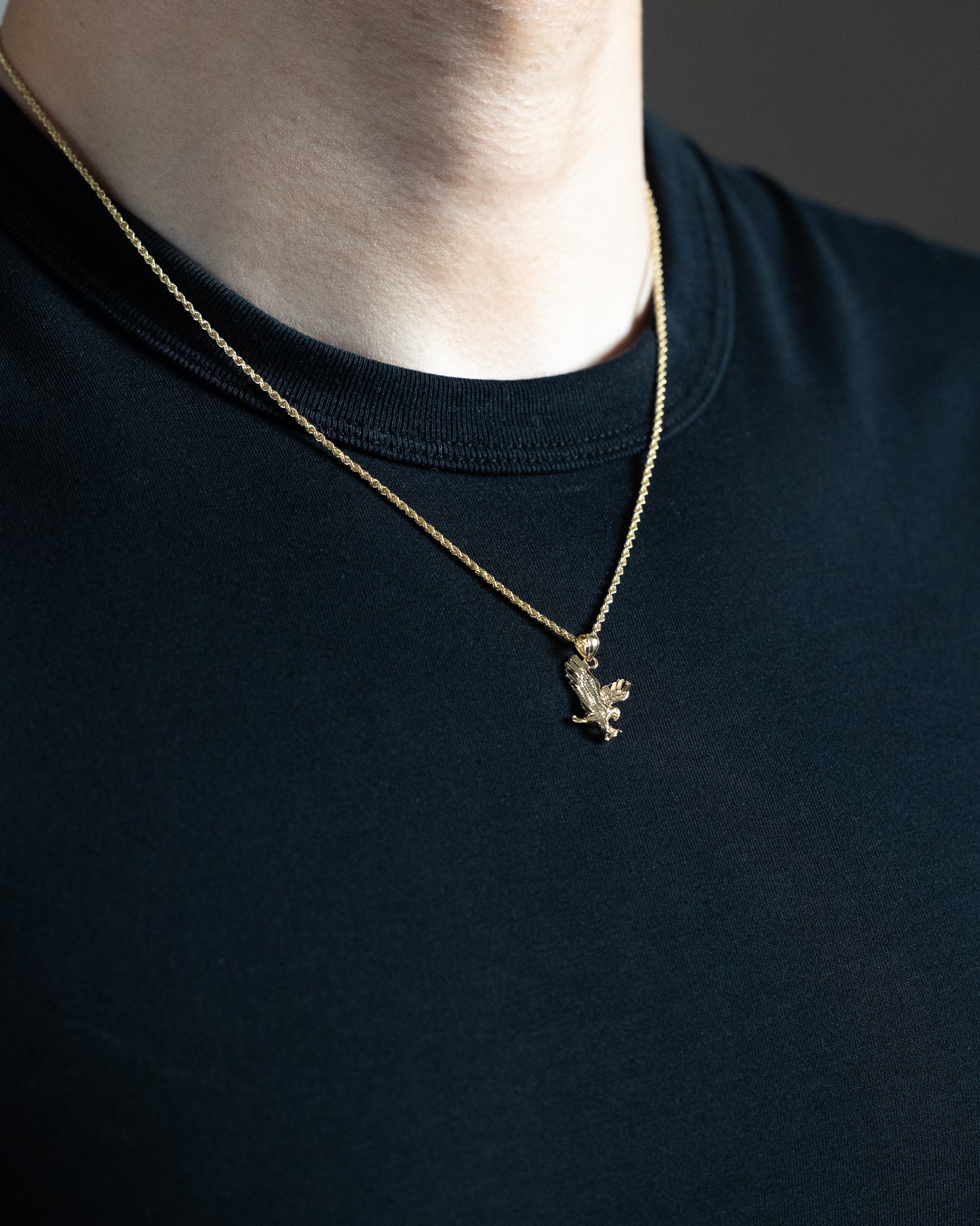 Gold Eagle Pendant - Model 1595 - Charlie & Co. Jewelry
