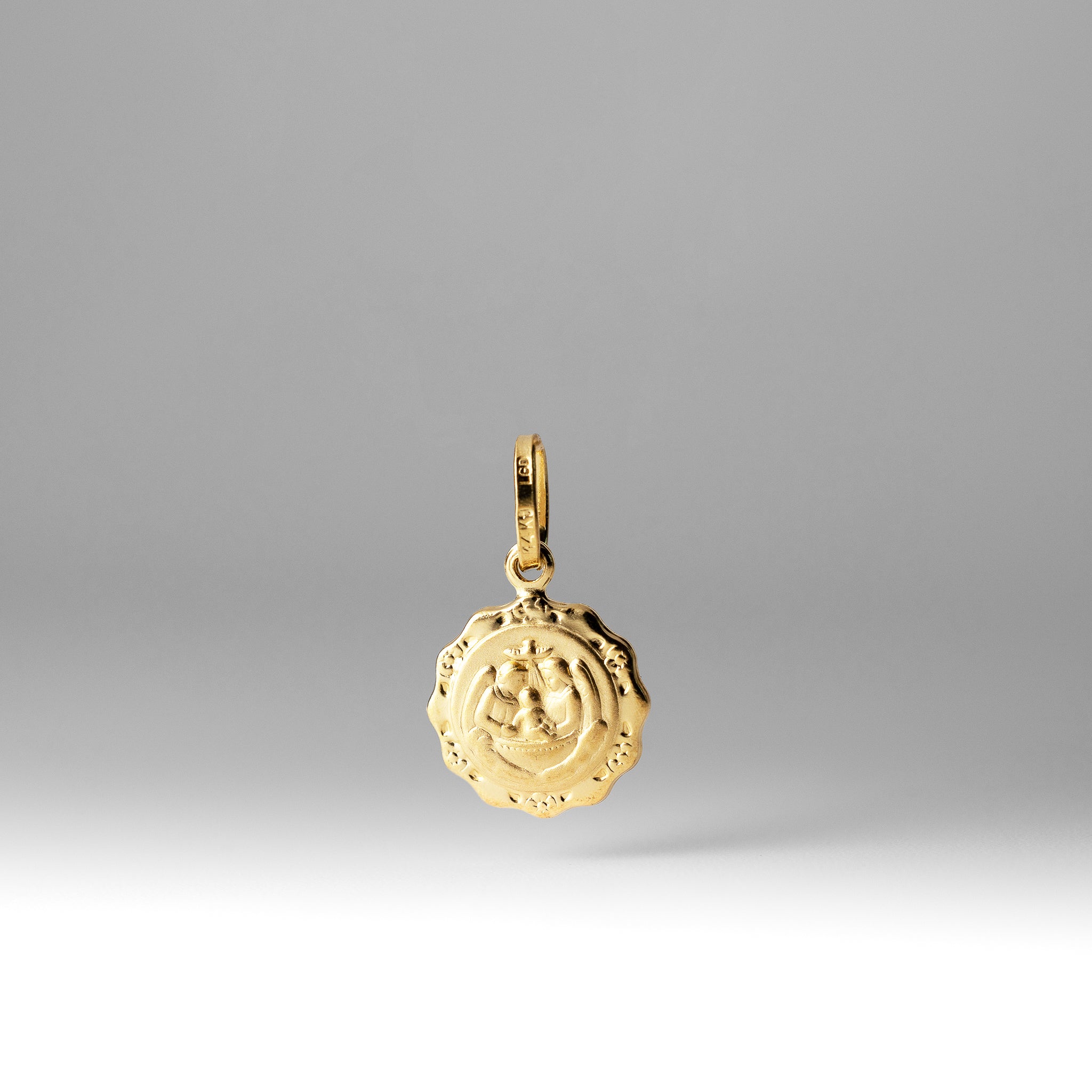 Gold Baptism Medal Religious Pendant - Model 240 - Charlie & Co. Jewelry