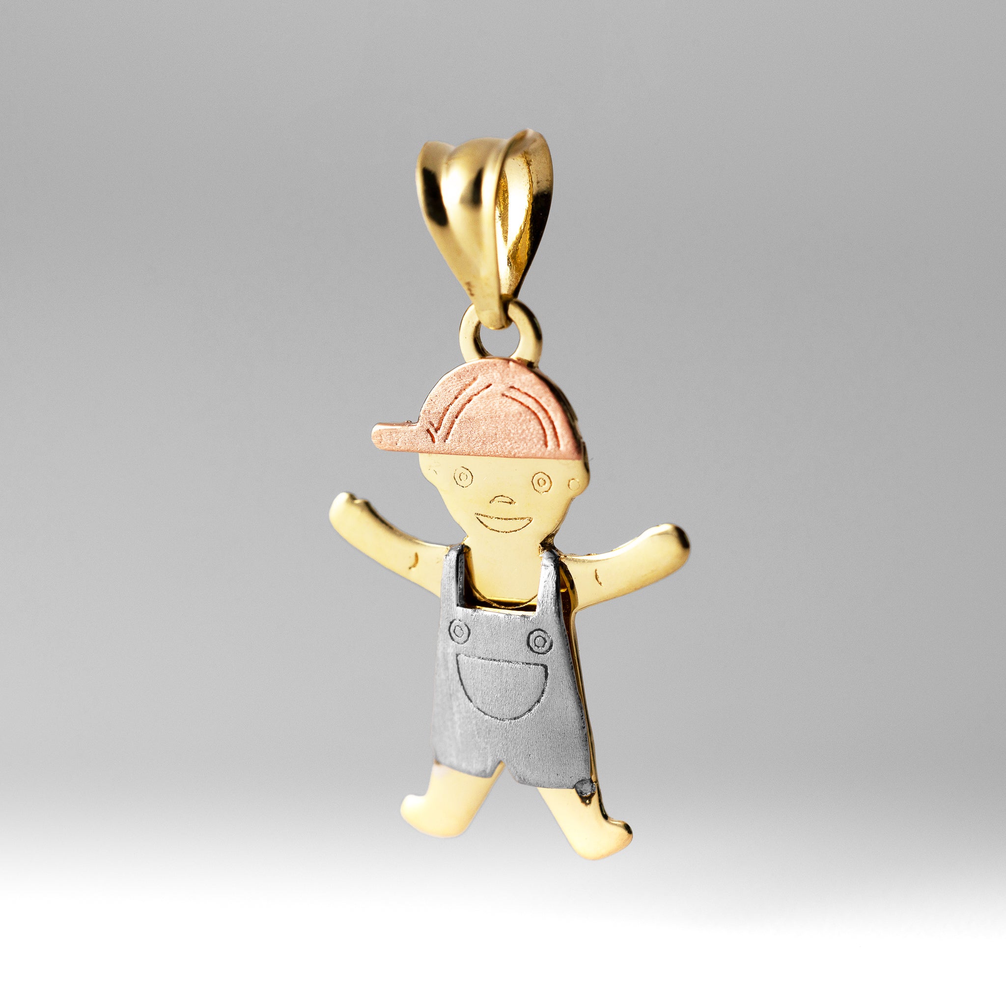 Gold Boy Pendant With Cap - Model 2398 - Charlie & Co. Jewelry