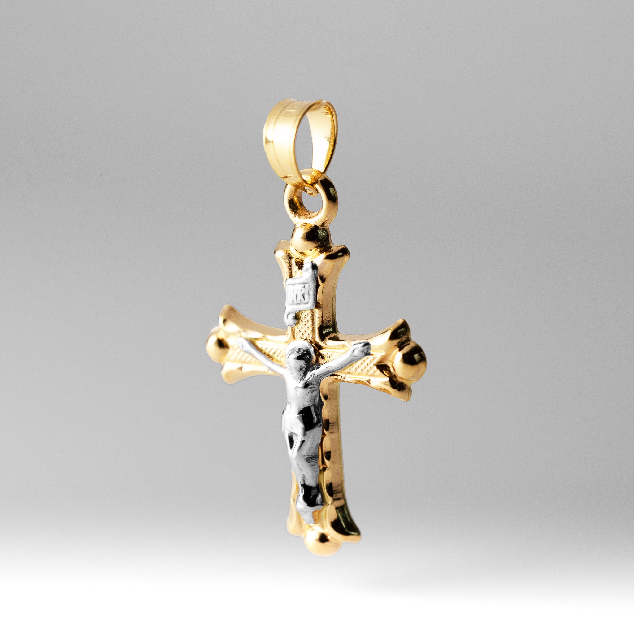 Gold Intricate Medium Crucifix Cross Pendant - Model 0874 - Charlie & Co. Jewelry