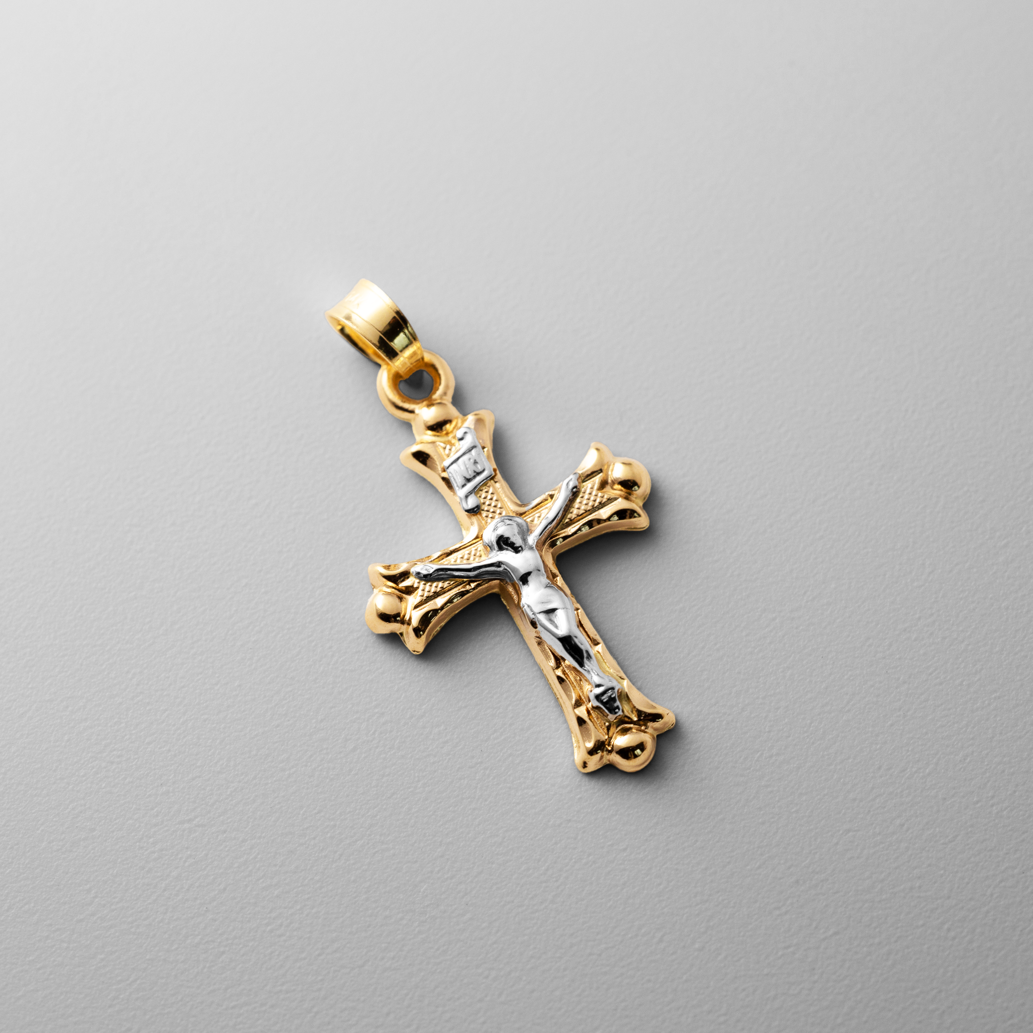 Gold Intricate Medium Crucifix Cross Pendant - Model 0874 - Charlie & Co. Jewelry