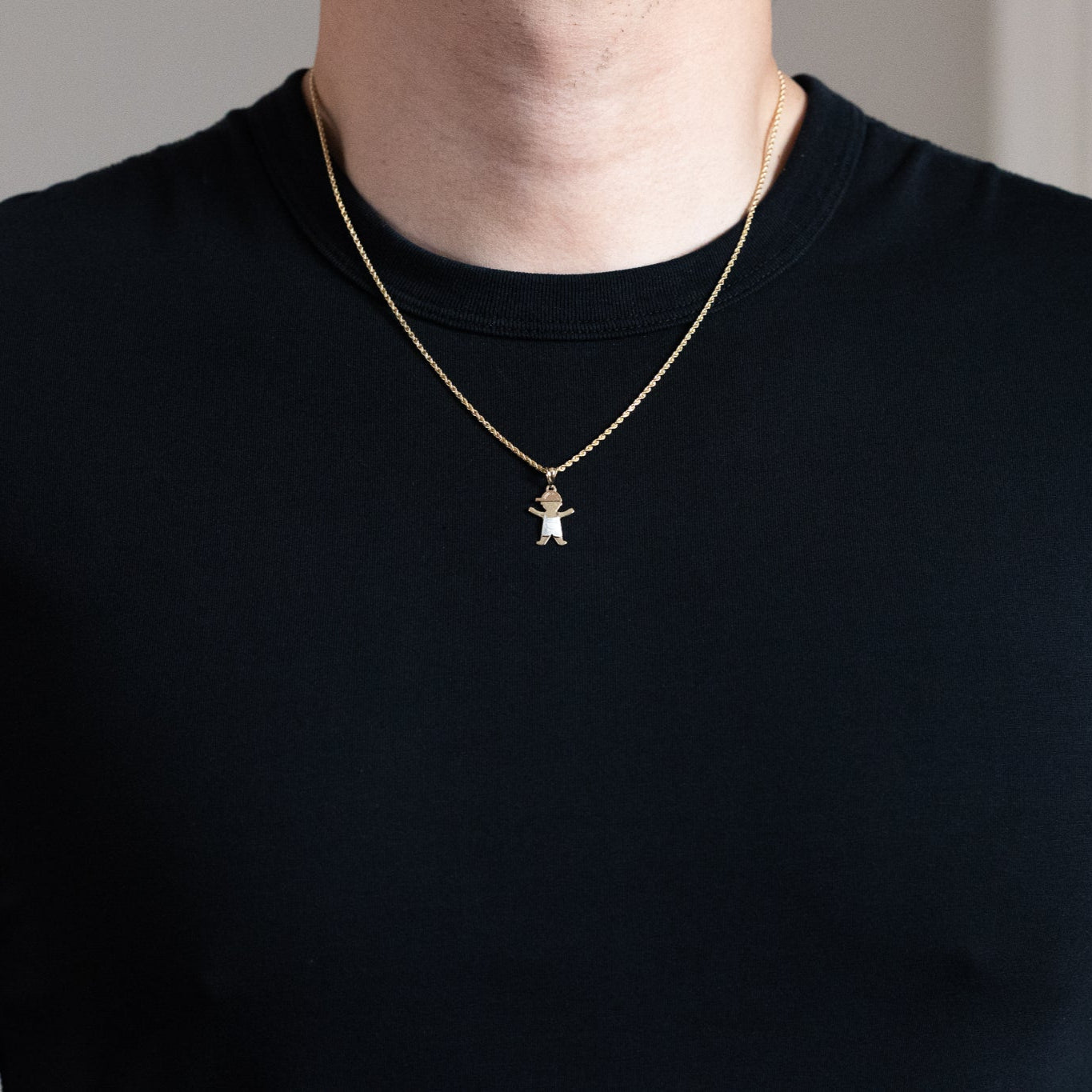 Gold Boy Pendant With Cap - Model 2398 - Charlie & Co. Jewelry