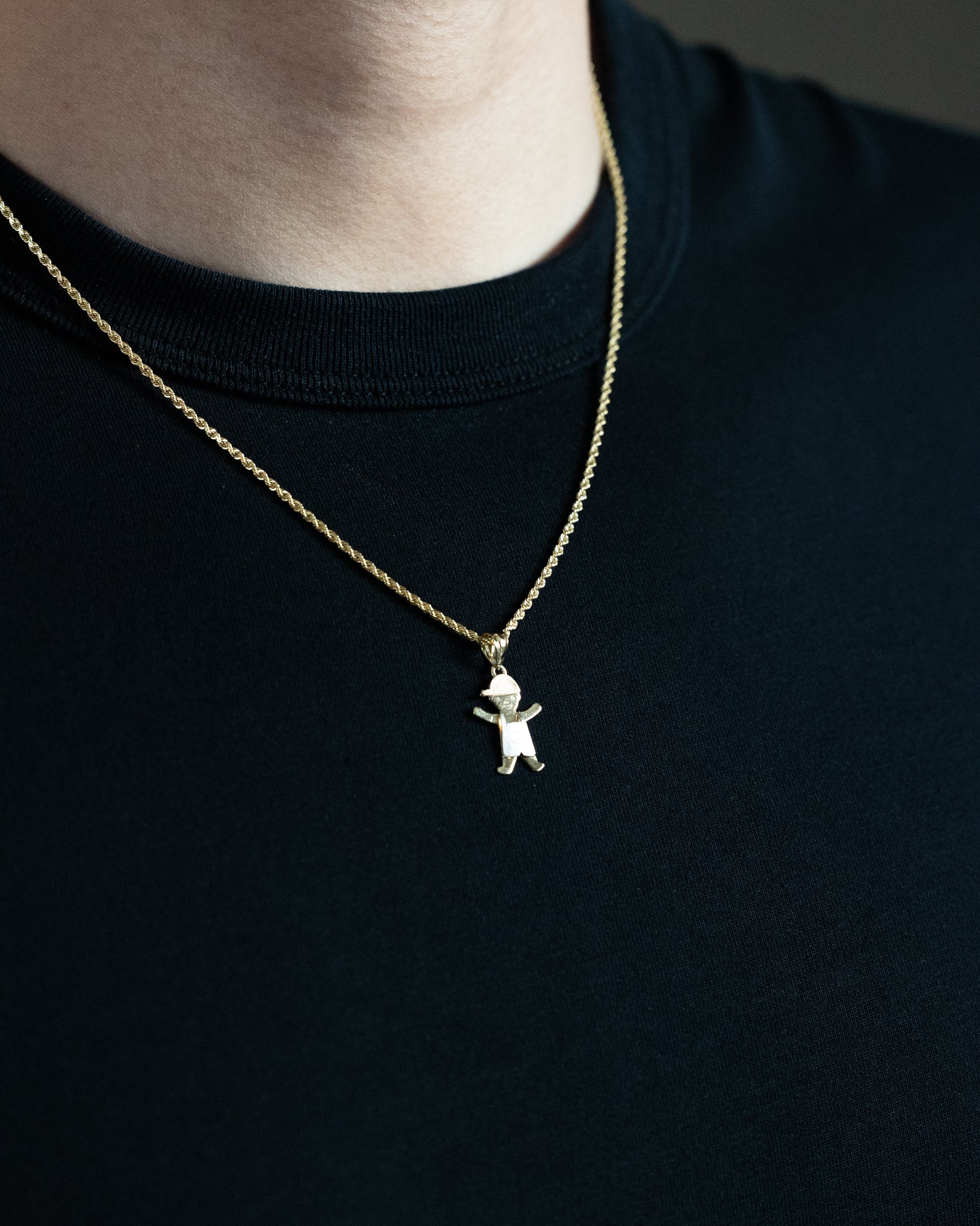 Gold Boy Pendant With Cap - Model 2398 - Charlie & Co. Jewelry