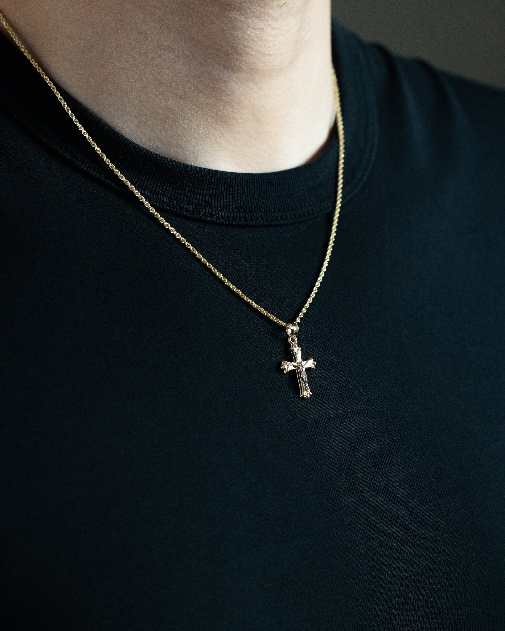 Gold Intricate Medium Crucifix Cross Pendant - Model 0874 - Charlie & Co. Jewelry
