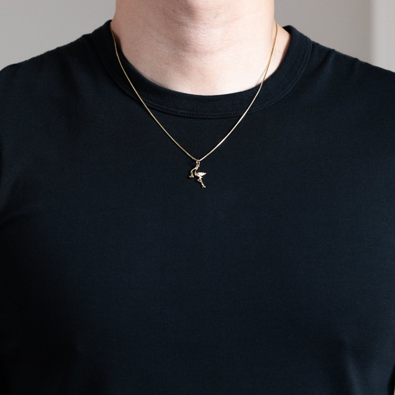 Gold 3D Stork Pendant - Model A7101 - Charlie & Co. Jewelry