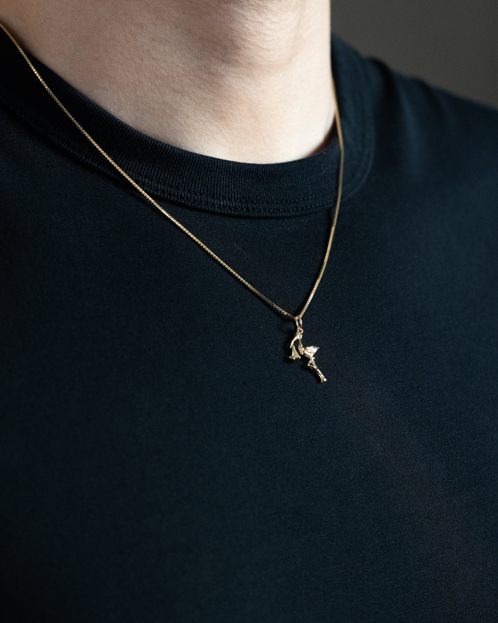 Gold 3D Stork Pendant - Model A7101 - Charlie & Co. Jewelry