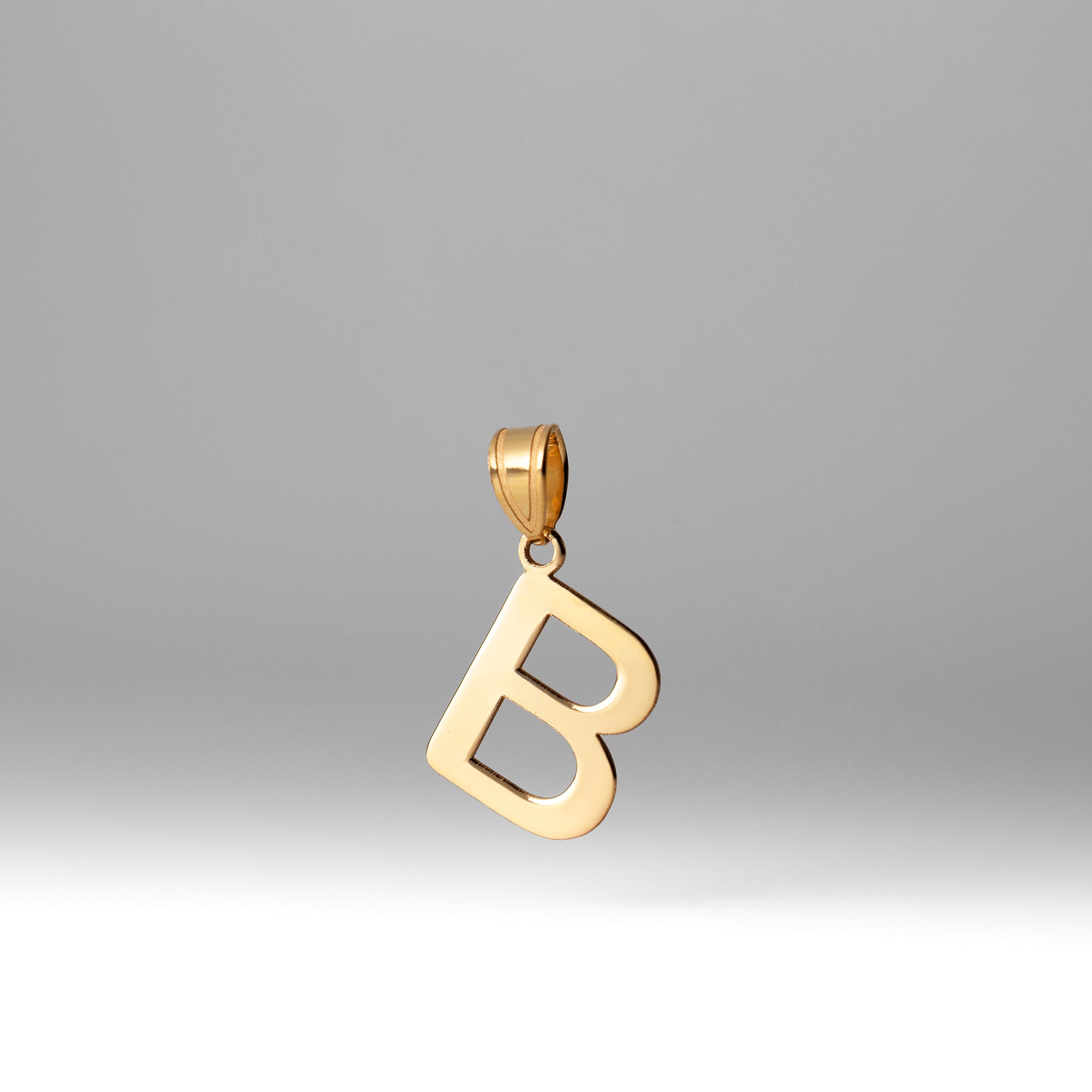 Gold Polished Letter 'B' Initial Charm - Model YC1441 - Charlie & Co. Jewelry