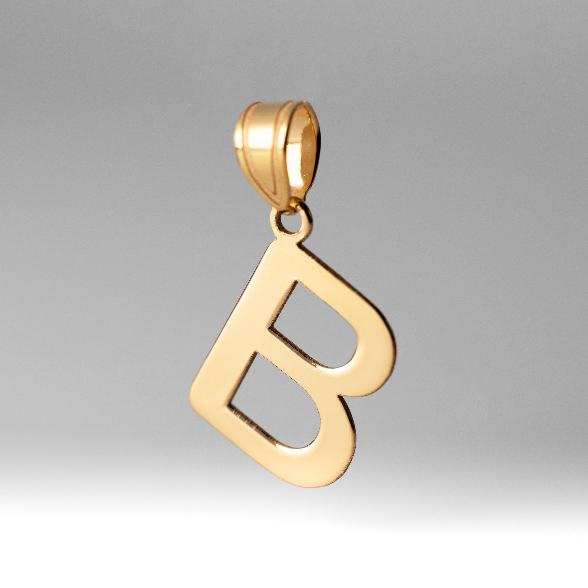Gold Polished Letter 'B' Initial Charm - Model YC1441 - Charlie & Co. Jewelry