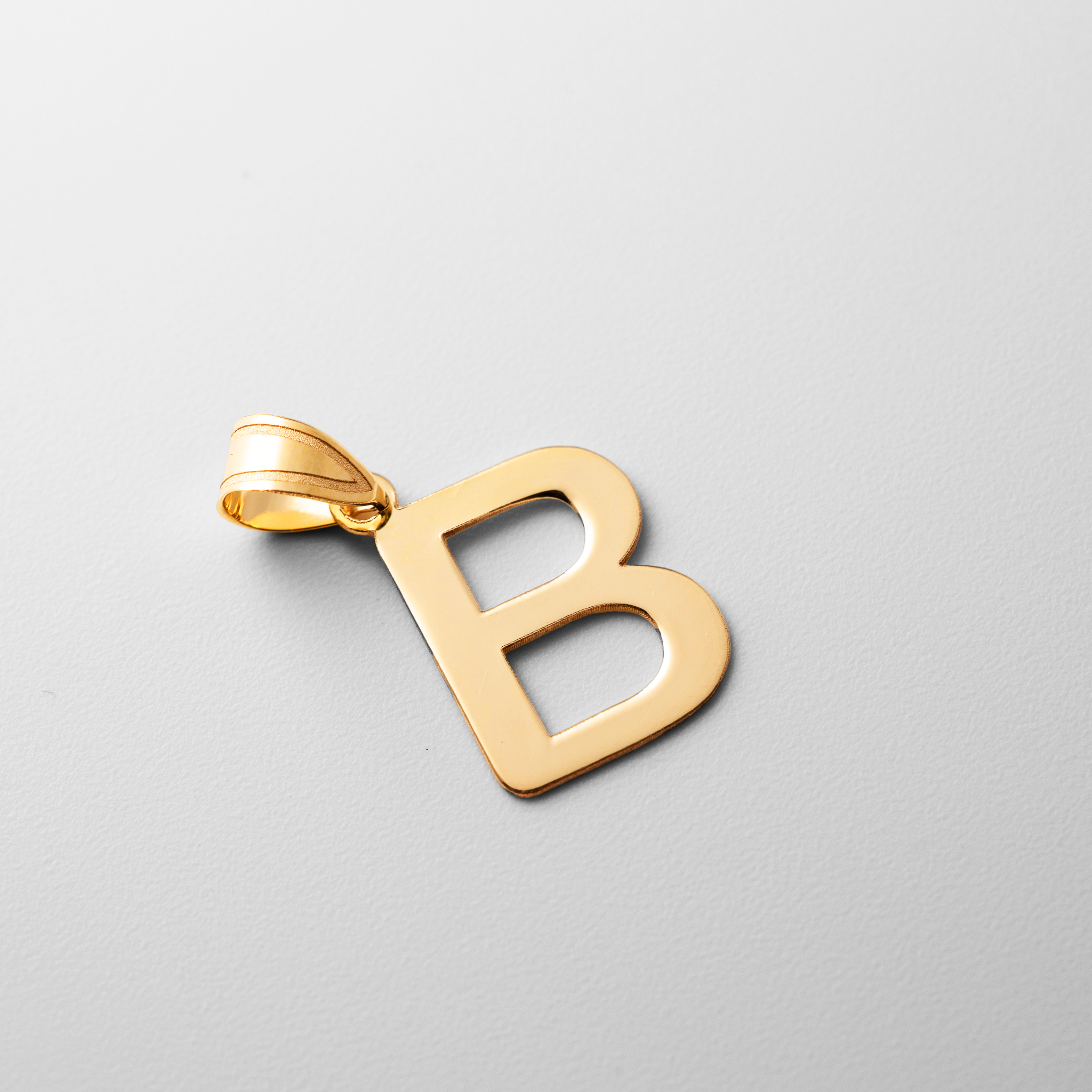 Gold Polished Letter 'B' Initial Charm - Model YC1441 - Charlie & Co. Jewelry
