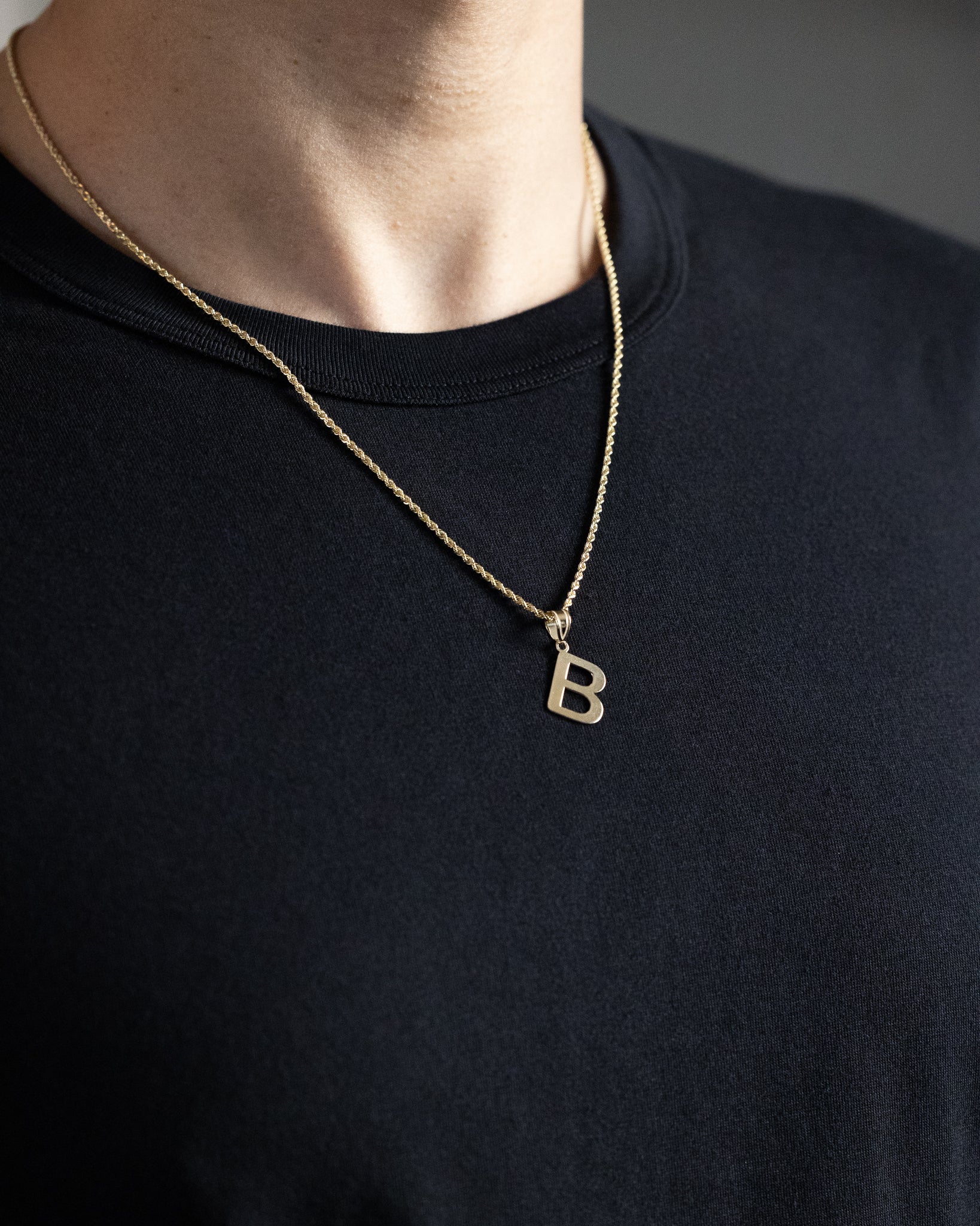 Gold Polished Letter 'B' Initial Charm - Model YC1441 - Charlie & Co. Jewelry