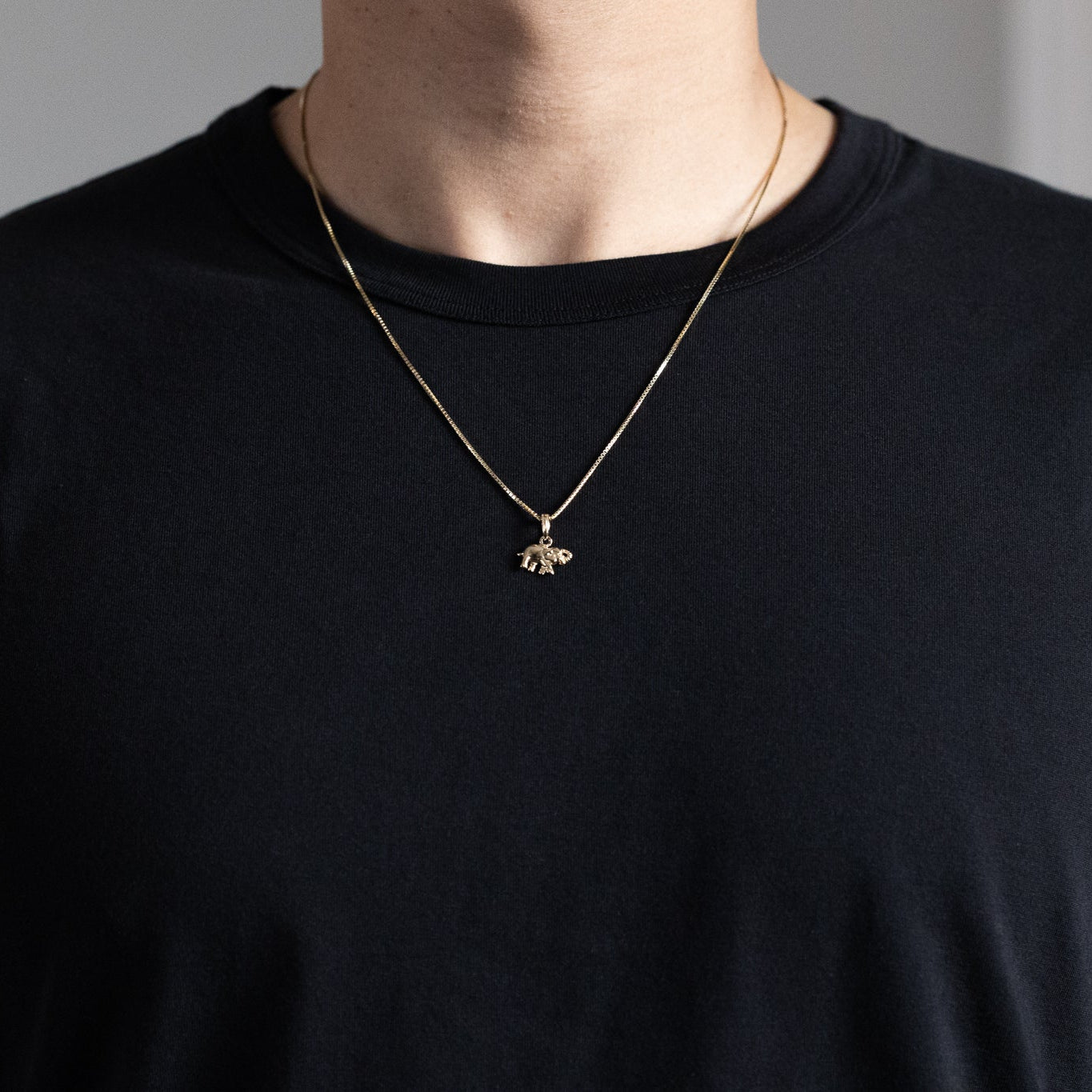 Gold Polished Mini Elephant Pendant - Charlie & Co. Jewelry