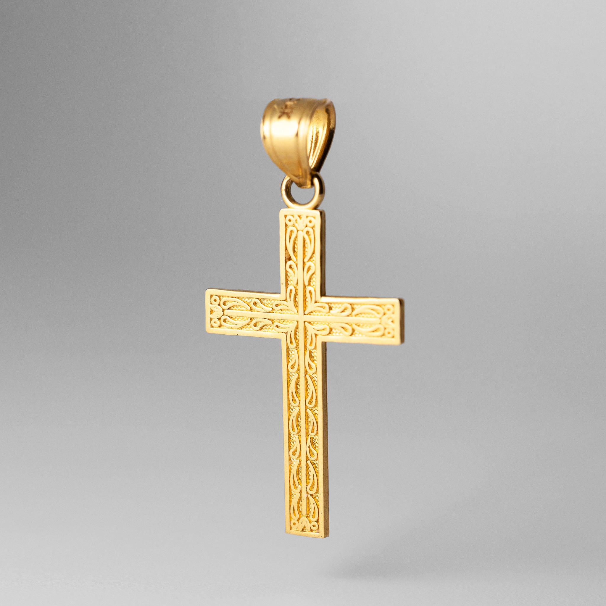 Gold Unique Cross Pendant - Model 0135 - Charlie & Co. Jewelry