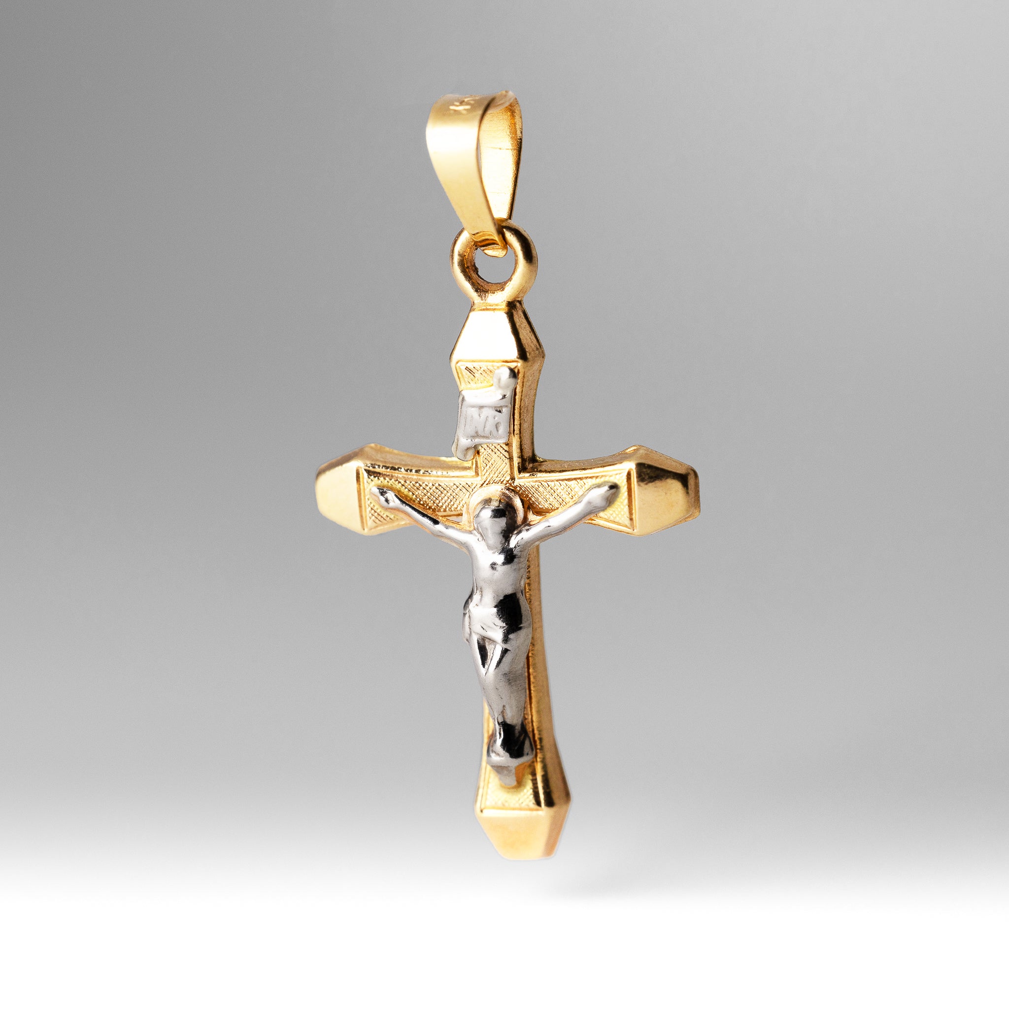 Gold Crucifix Cross Pendant - Model 0875 - Charlie & Co. Jewelry