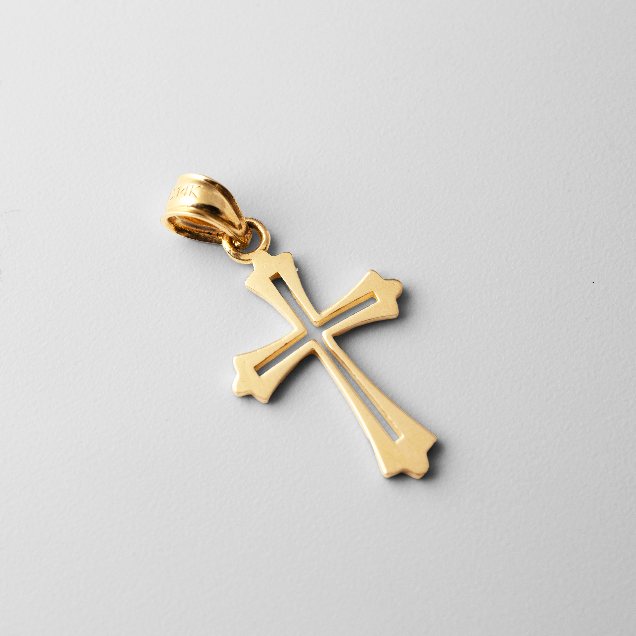 Gold Catholic Cross Pendant - Model 120 - Charlie & Co. Jewelry