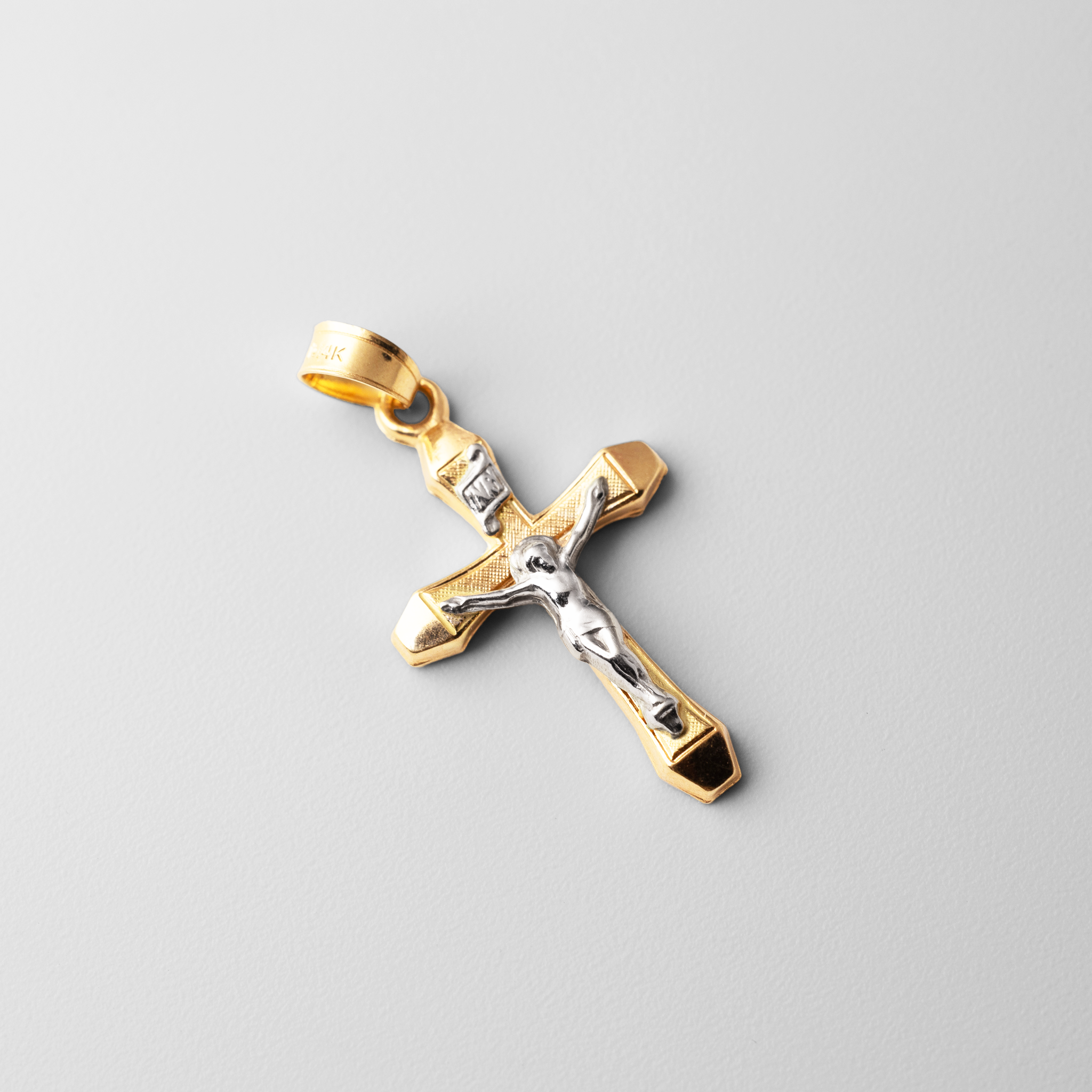 Gold Crucifix Cross Pendant - Model 0875 - Charlie & Co. Jewelry