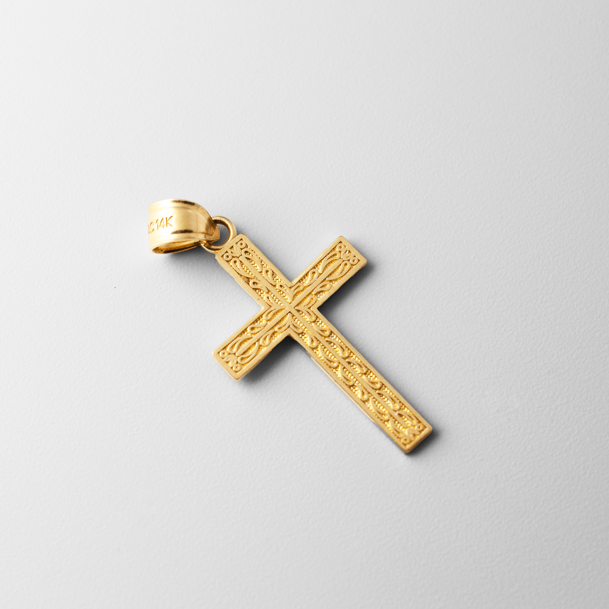 Gold Unique Cross Pendant - Model 0135 - Charlie & Co. Jewelry