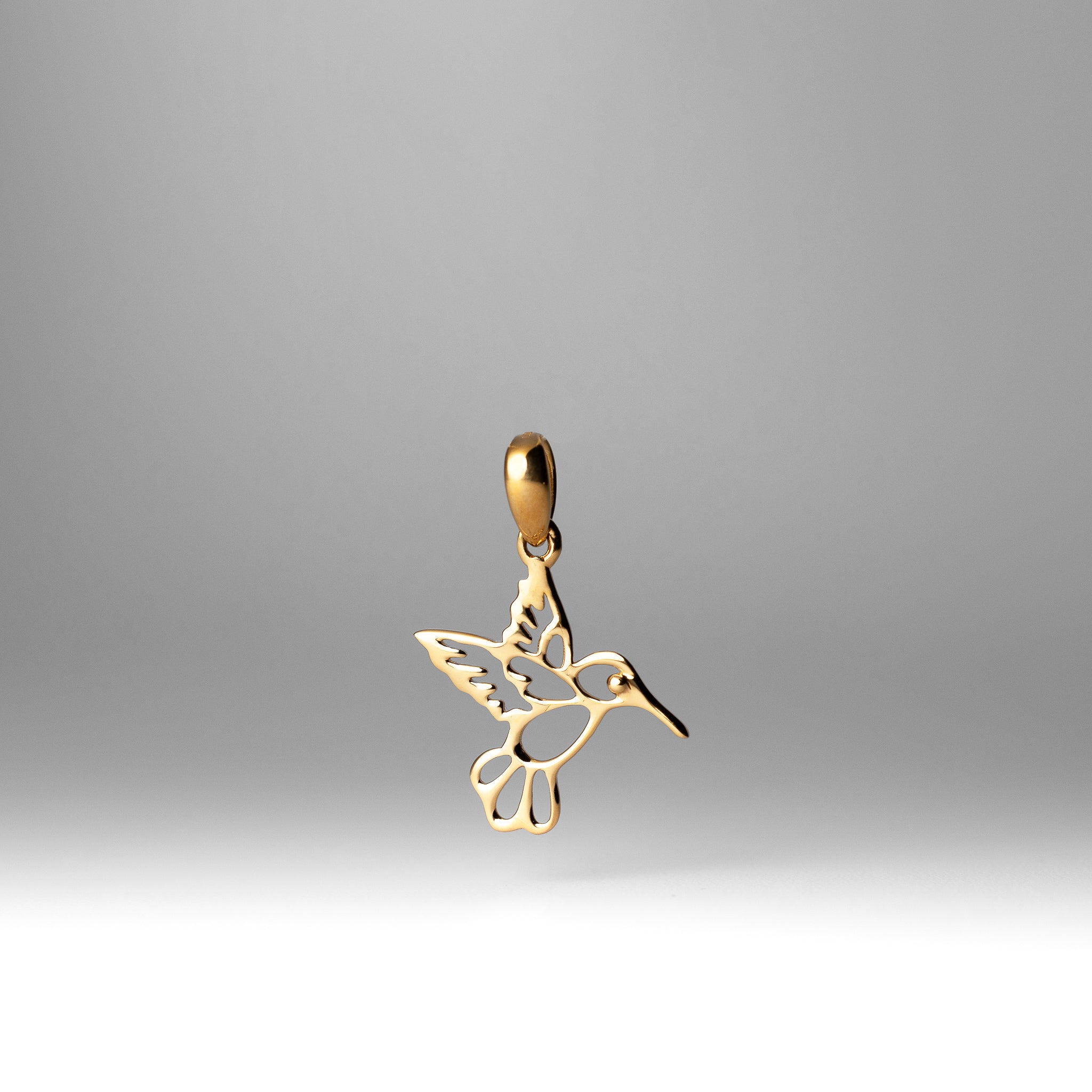 Gold Cut Out Hummingbird Pendant - Model 2672 - Charlie & Co. Jewelry