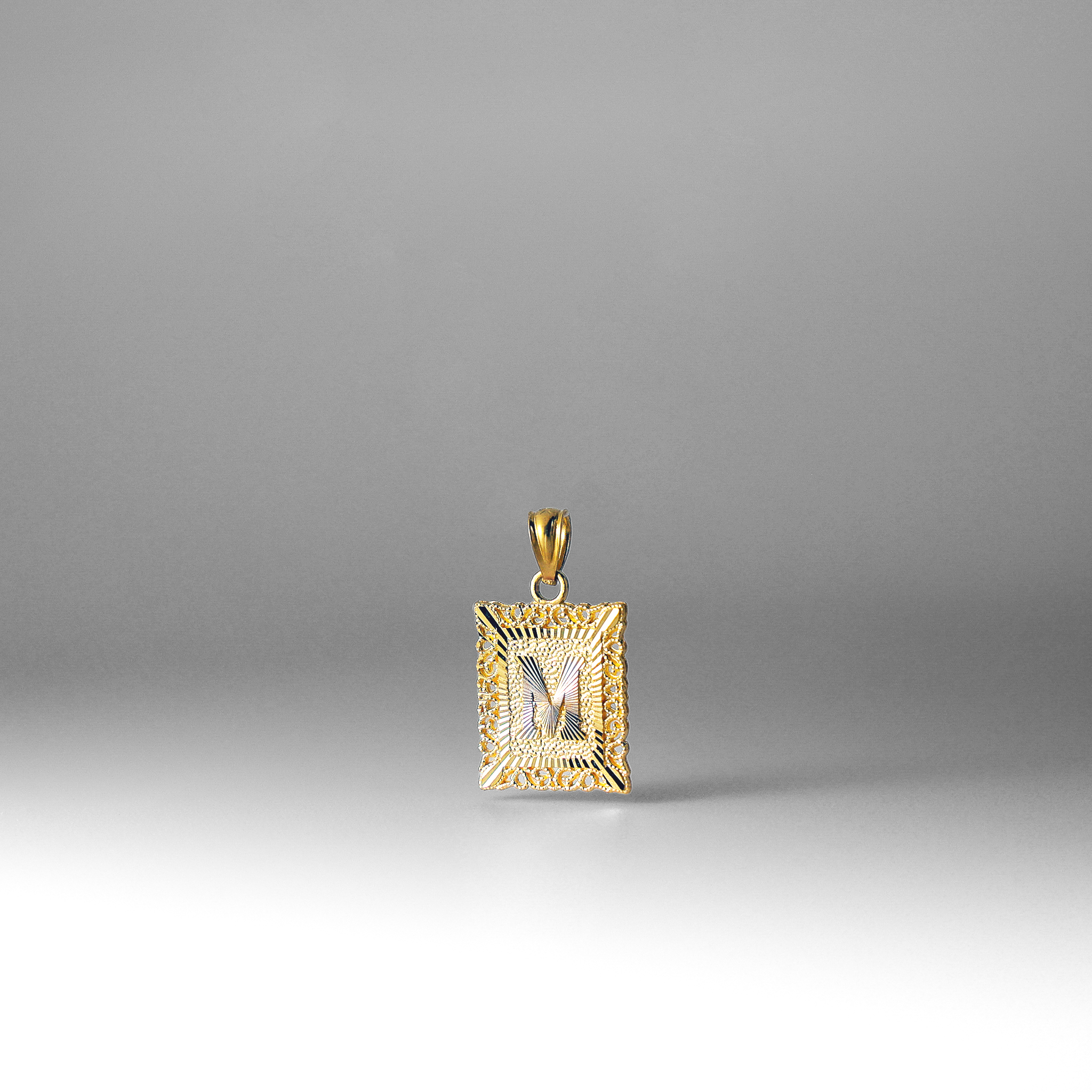 Gold Letter M Filigree Pendants Pendants | A-Z Gold Pendants - Charlie & Co. Jewelry