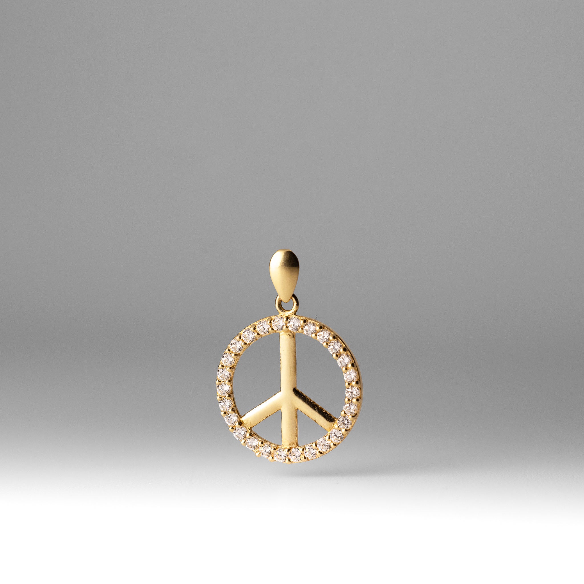 Gold Peace Sign Pendant - Model 592 - Charlie & Co. Jewelry