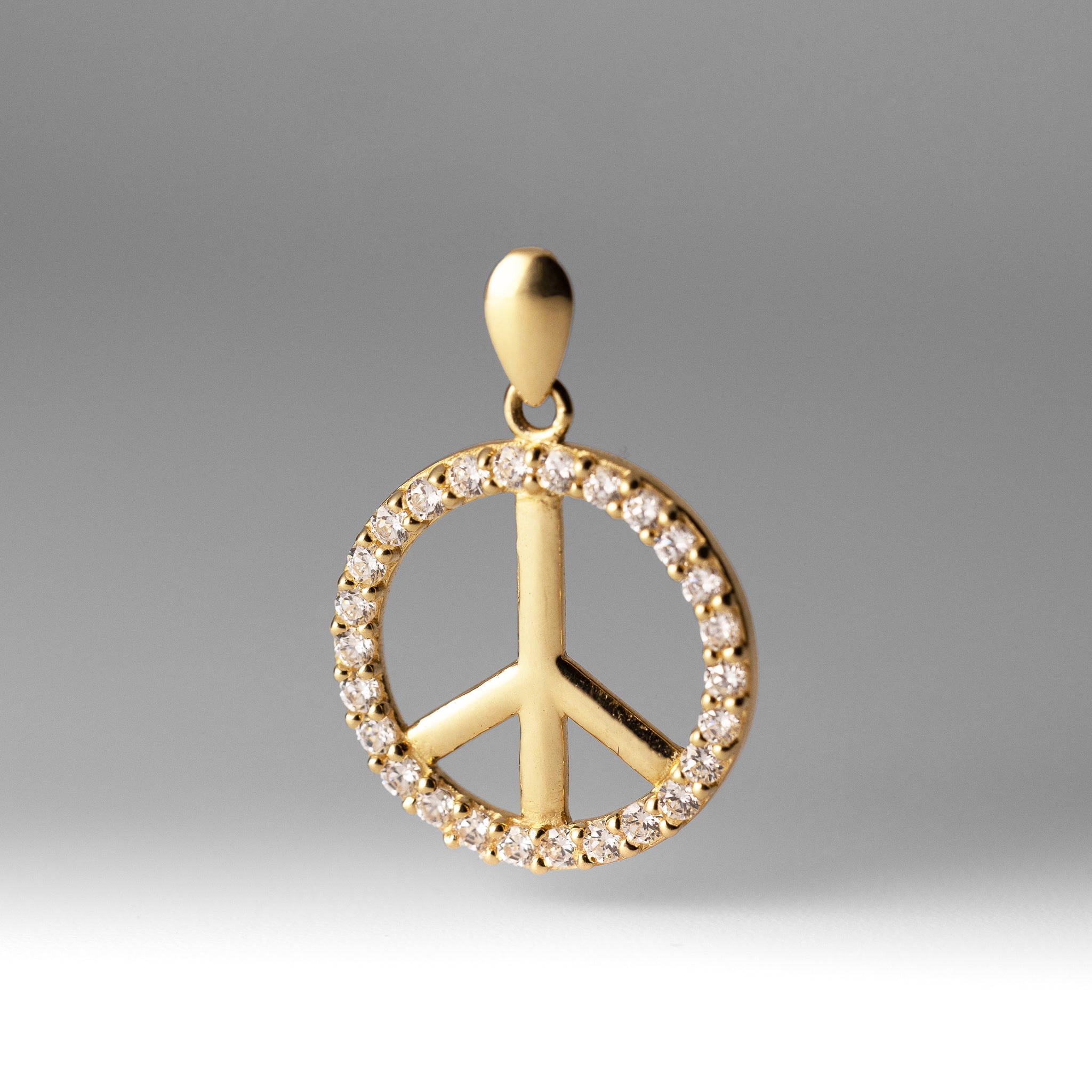 Gold Peace Sign Pendant - Model 592 - Charlie & Co. Jewelry