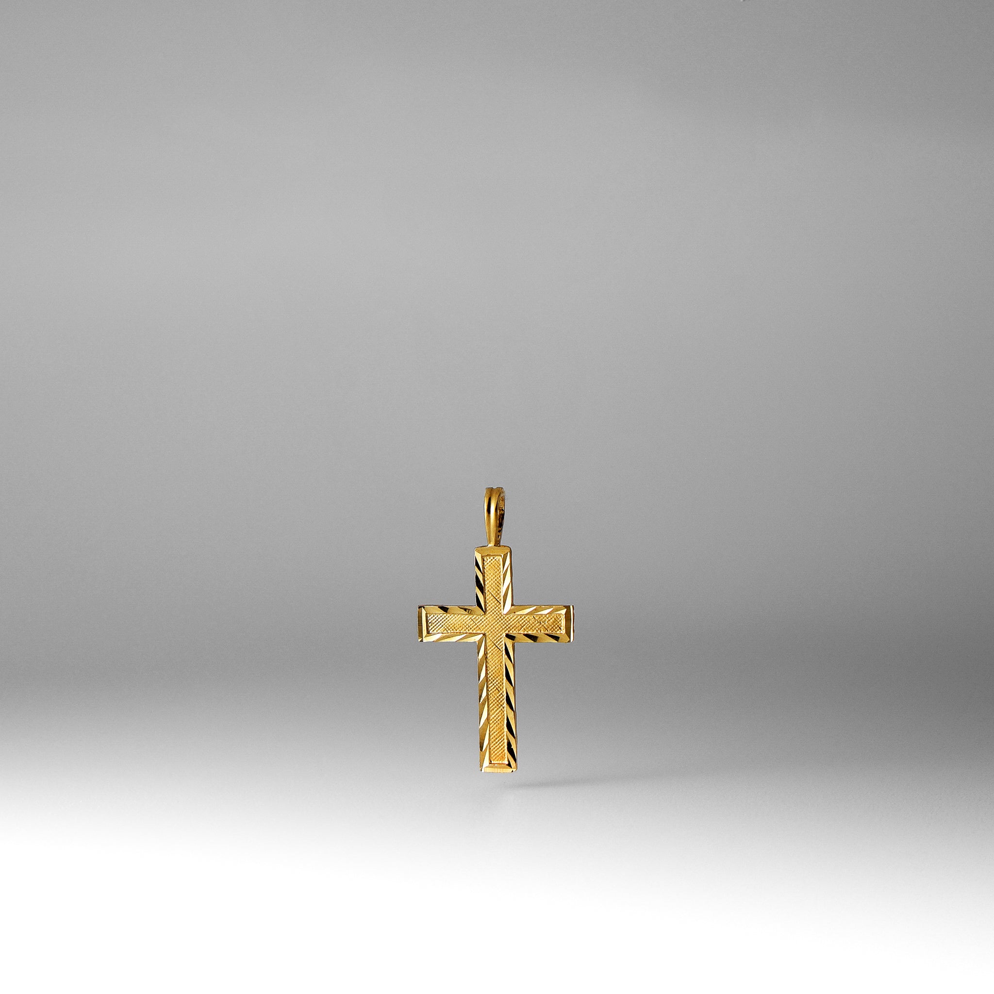 Gold Dainty Diamond Cut Cross Pendant - Model 1043 - Charlie & Co. Jewelry